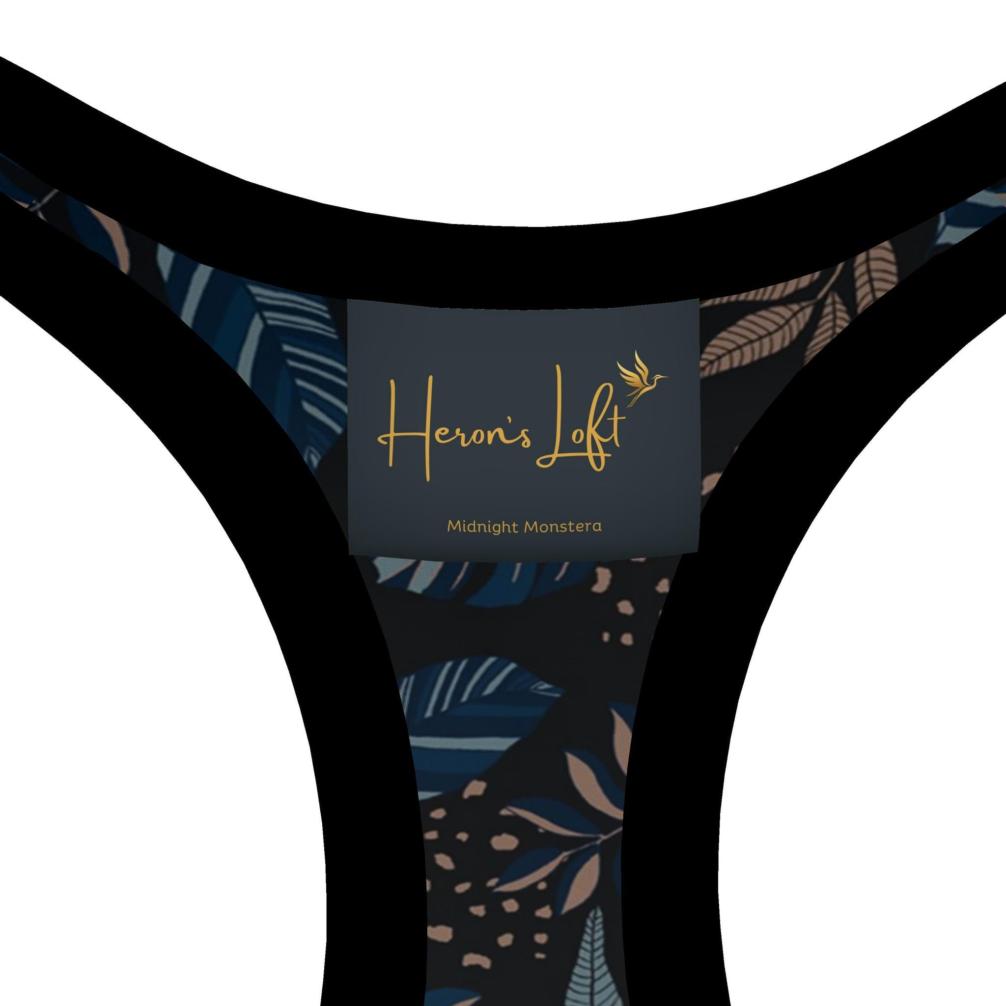Women's Low Impact Sports Bra — Midnight Monstera