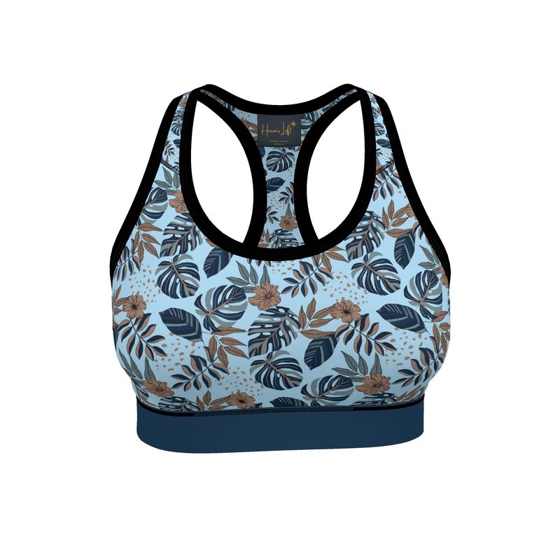 Midnight Monstera Women's Low Impact Sports Bra
