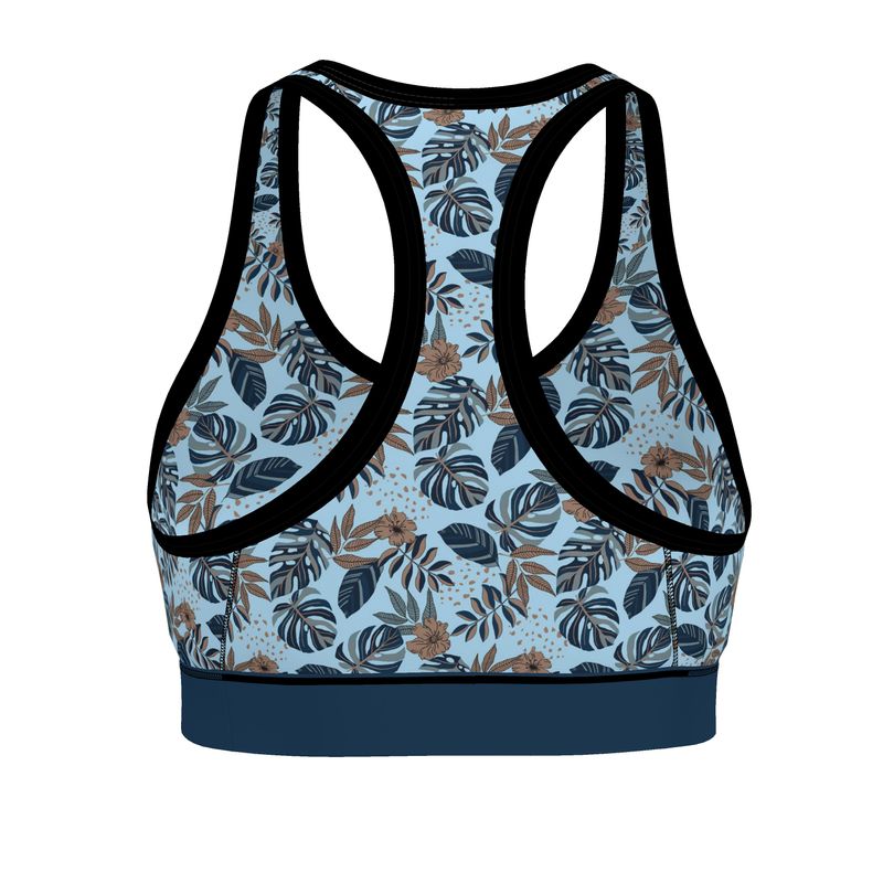 Midnight Monstera Women's Low Impact Sports Bra