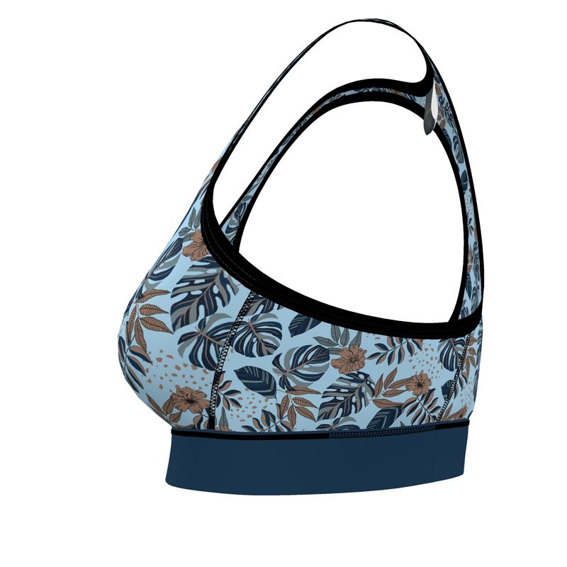 Midnight Monstera Women's Low Impact Sports Bra