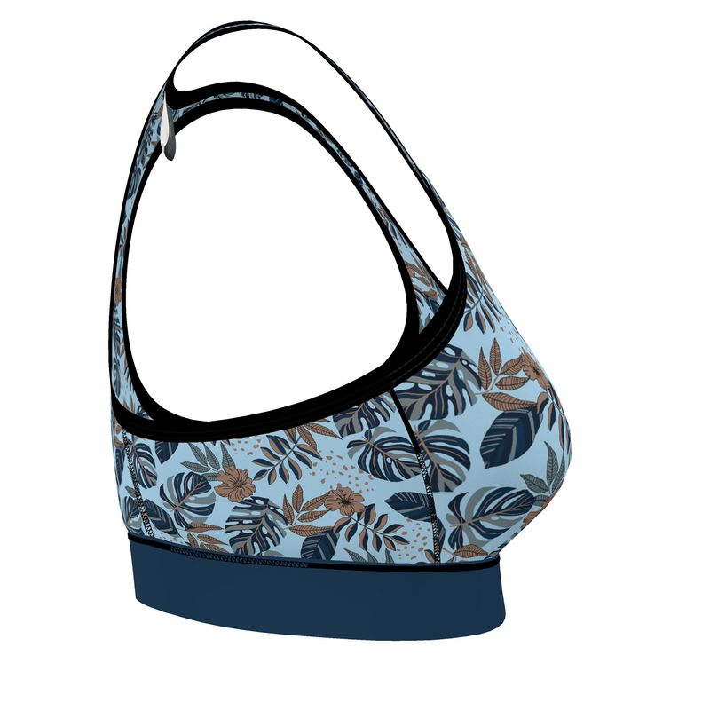 Midnight Monstera Women's Low Impact Sports Bra