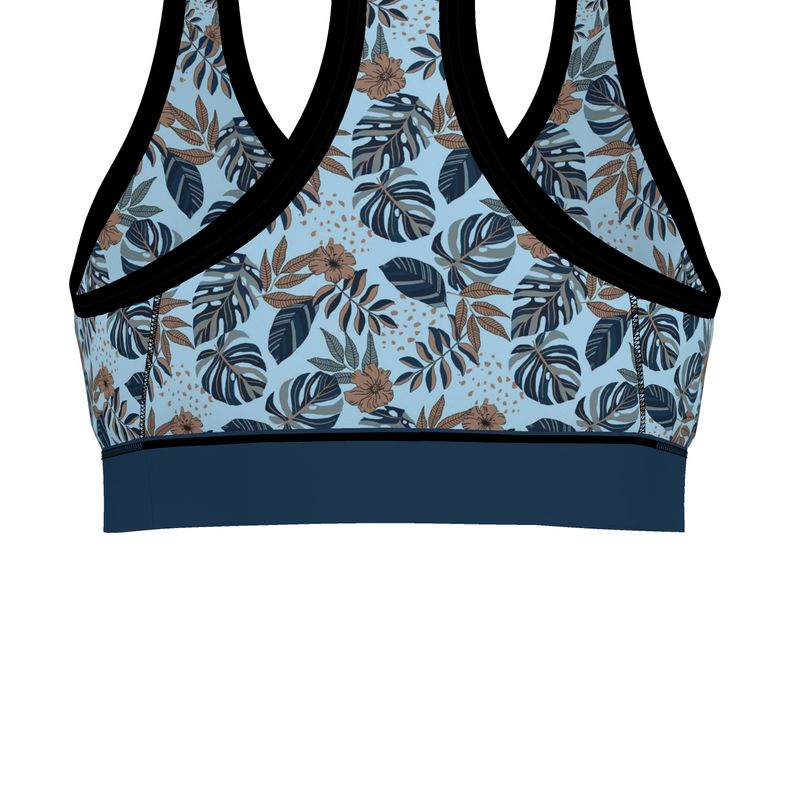 Midnight Monstera Women's Low Impact Sports Bra