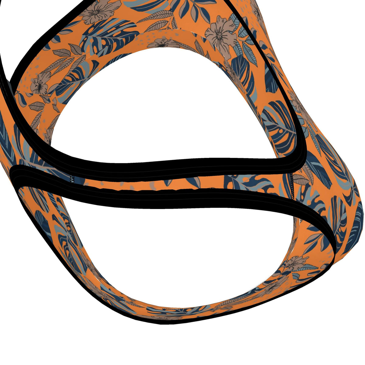 Women's Low Impact Sports Bra — Midnight Monstera Cadmium Orange