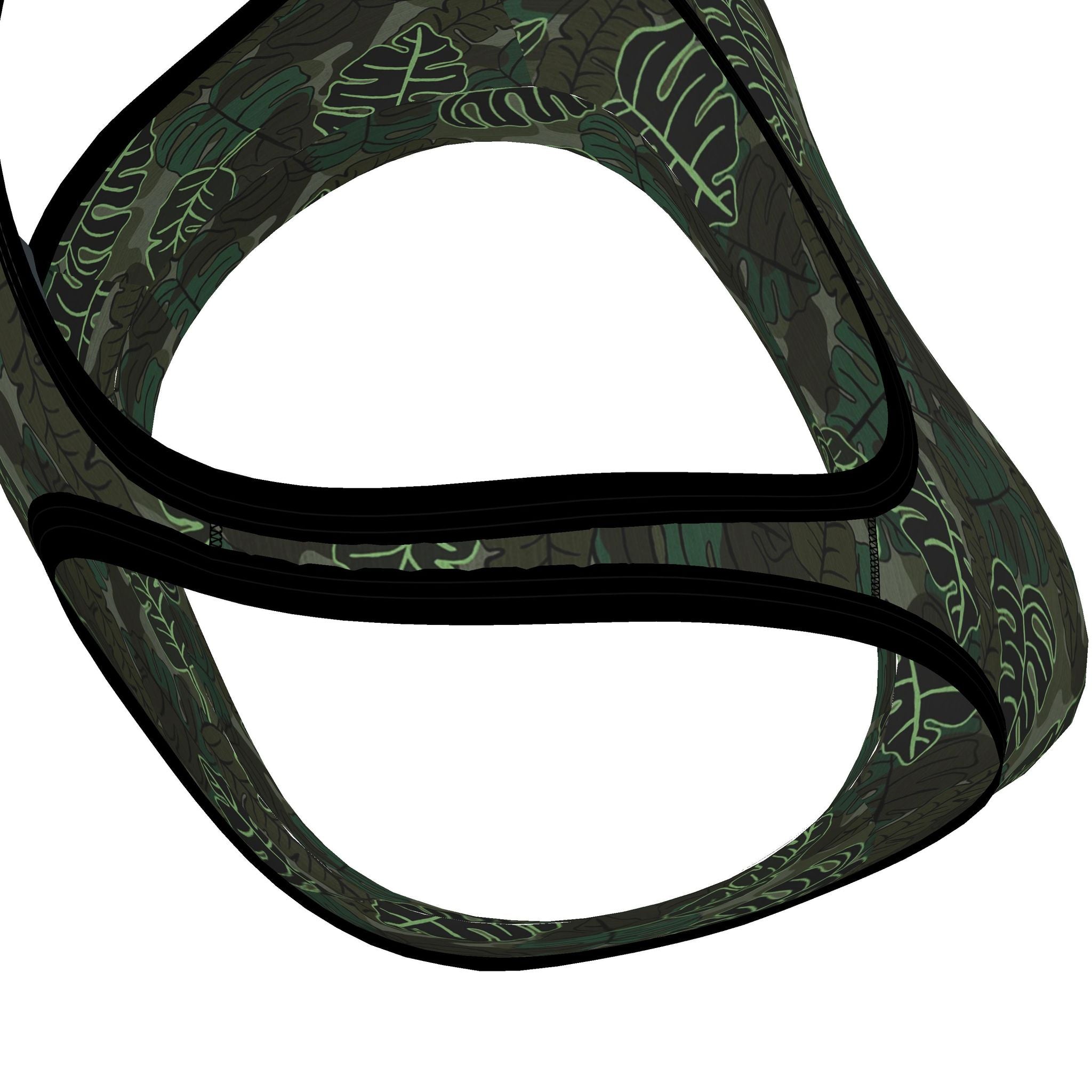 Women's Low Impact Sports Bra — Camo Leaves Sage Noir