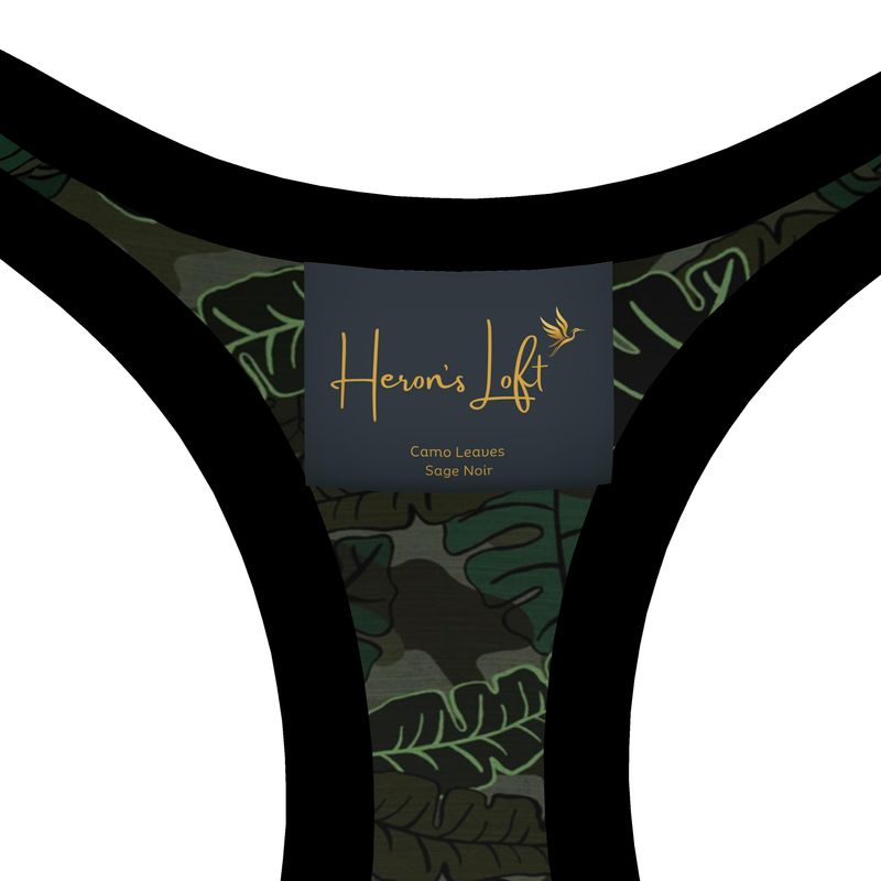 Camo Leaves Sage Noir Women's Low Impact Sports Bra