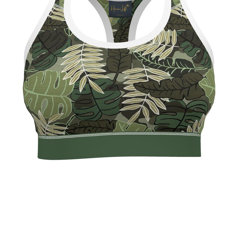 Camo Leaves Women's Low Impact Sports Bra