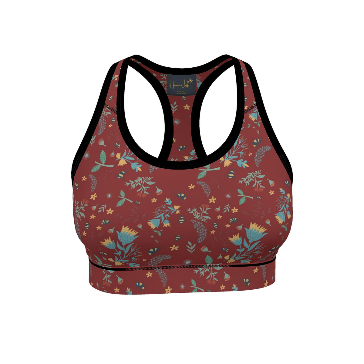 Women's Low Impact Sports Bra — Bee Garden Rustic Bloom