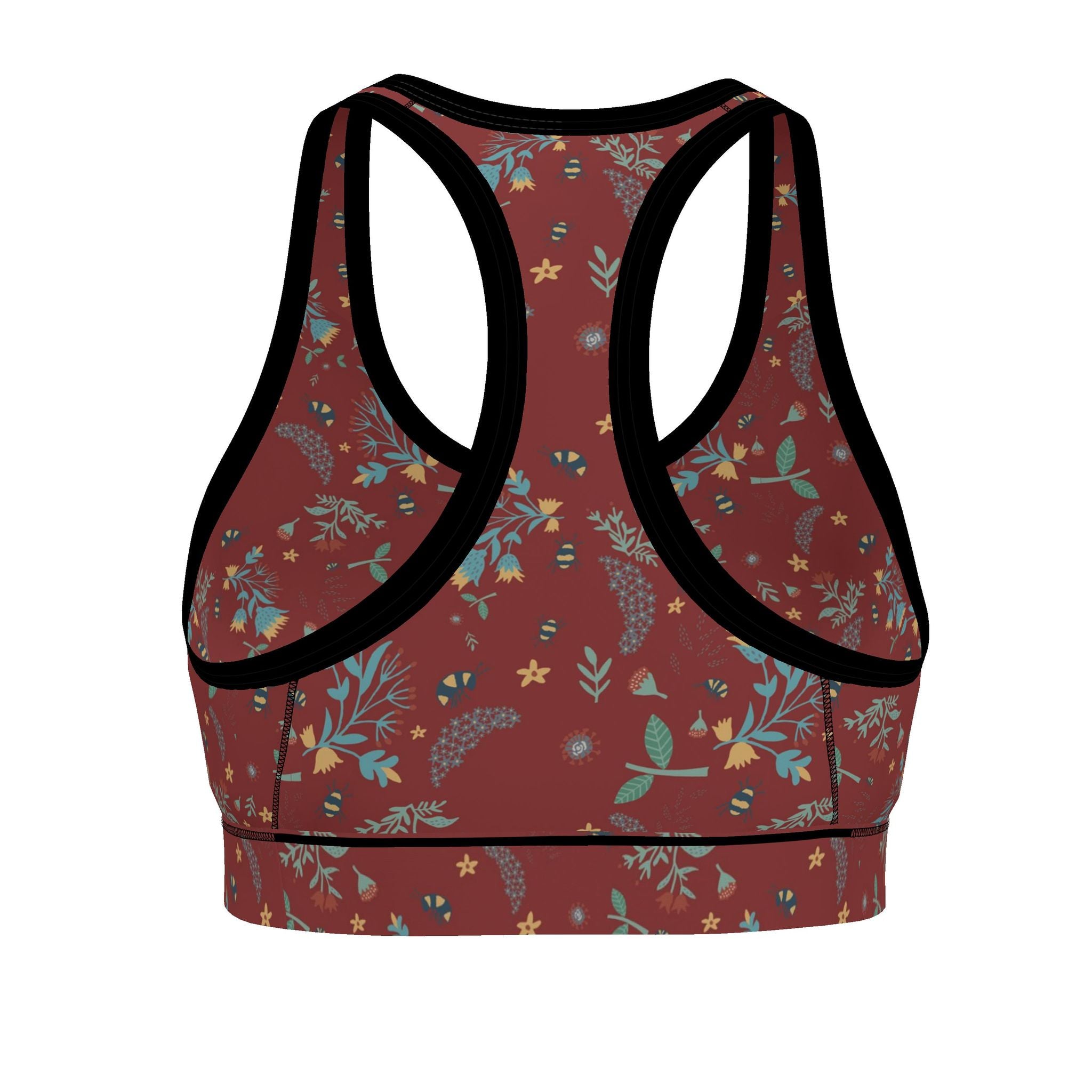 Women's Low Impact Sports Bra — Bee Garden Rustic Bloom