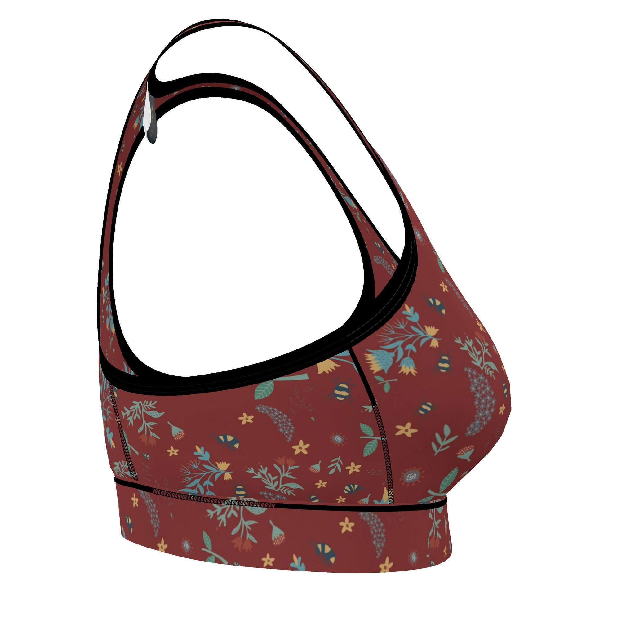 Women's Low Impact Sports Bra — Bee Garden Rustic Bloom