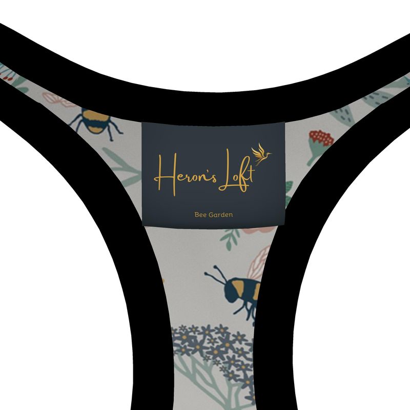 Bee Garden Women's Low Impact Sports Bra (Black Rim Trim)