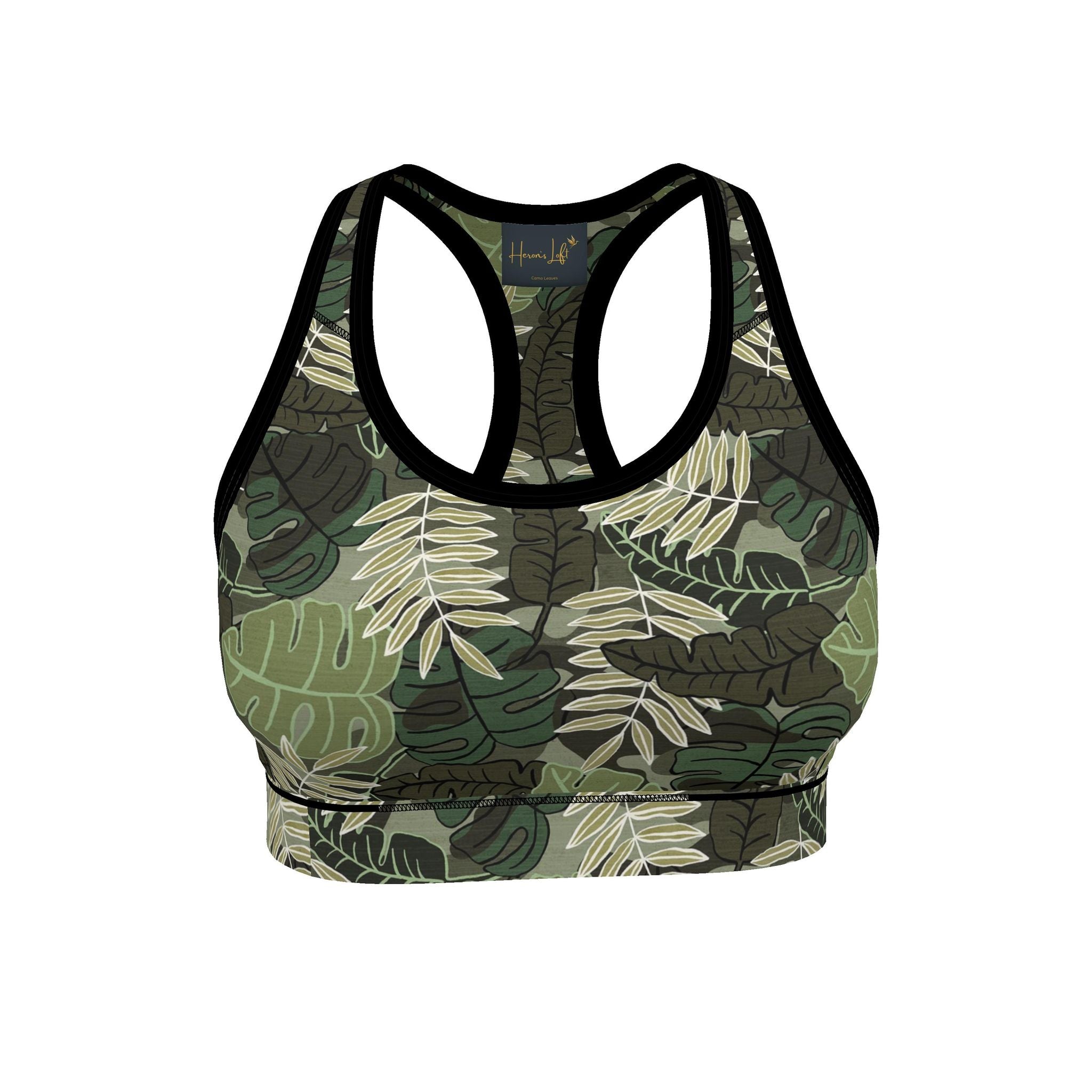Women's Low Impact Sports Bra — Camo Leaves