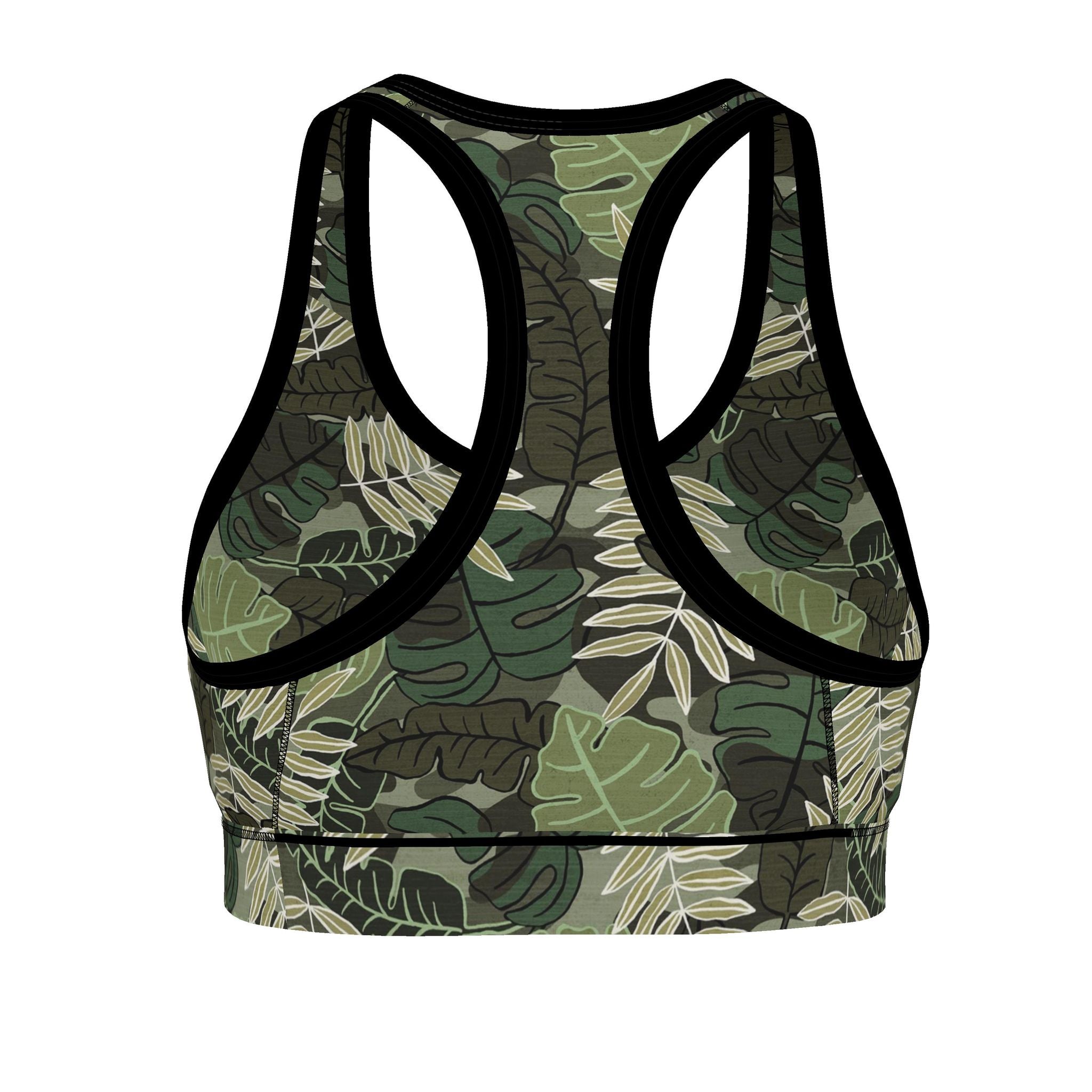Women's Low Impact Sports Bra — Camo Leaves