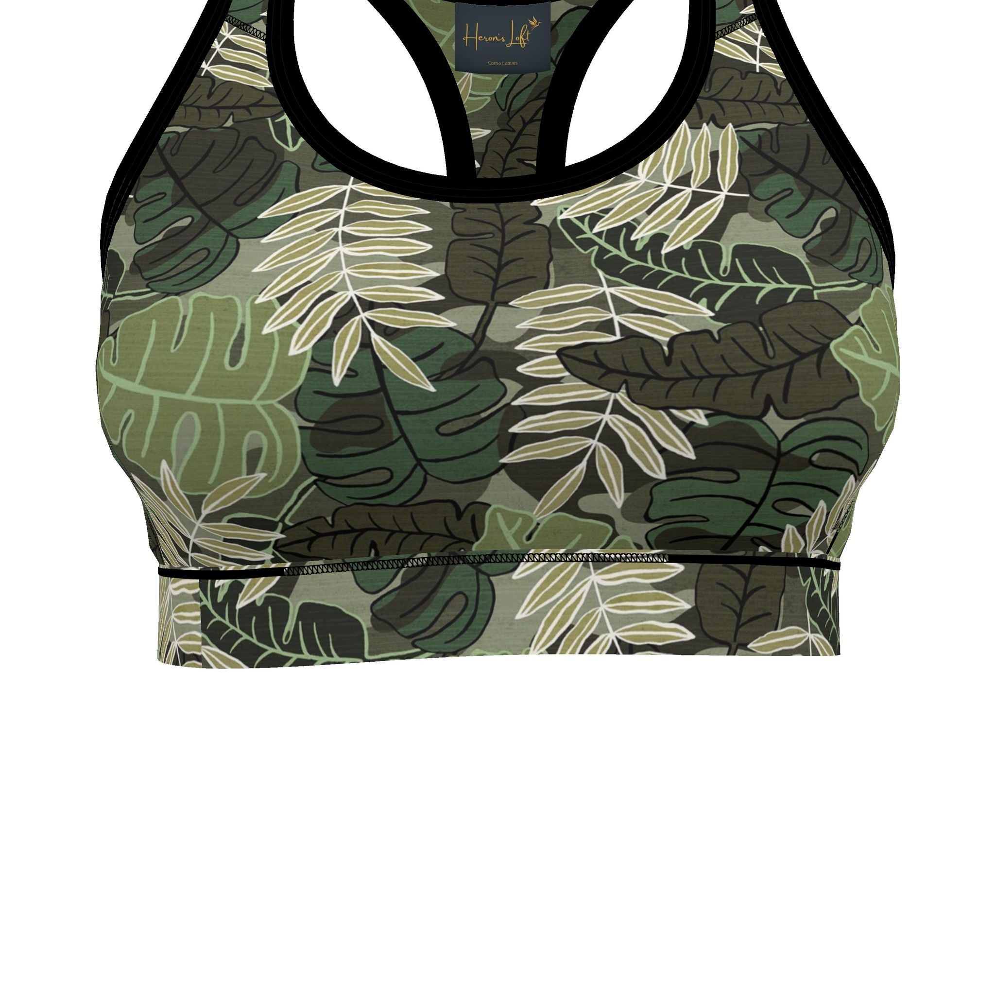 Women's Low Impact Sports Bra — Camo Leaves