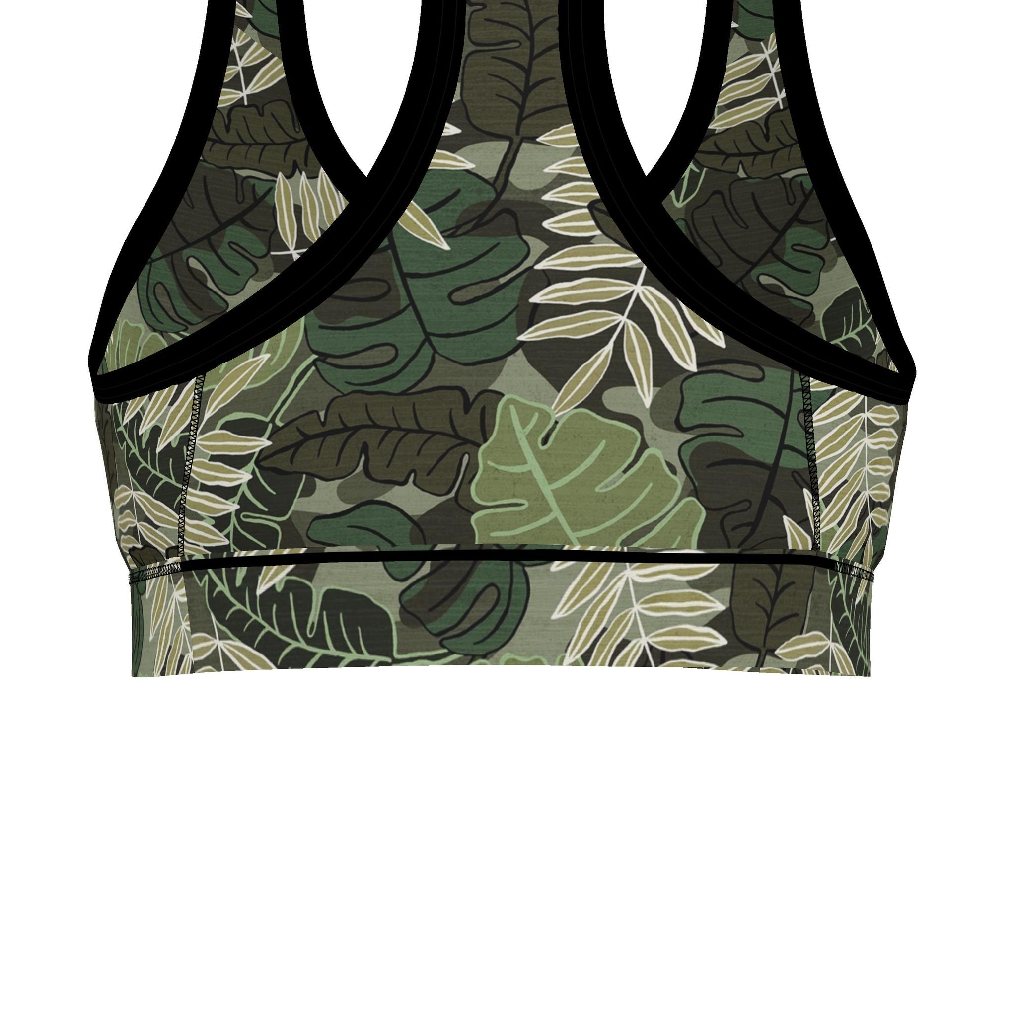 Women's Low Impact Sports Bra — Camo Leaves