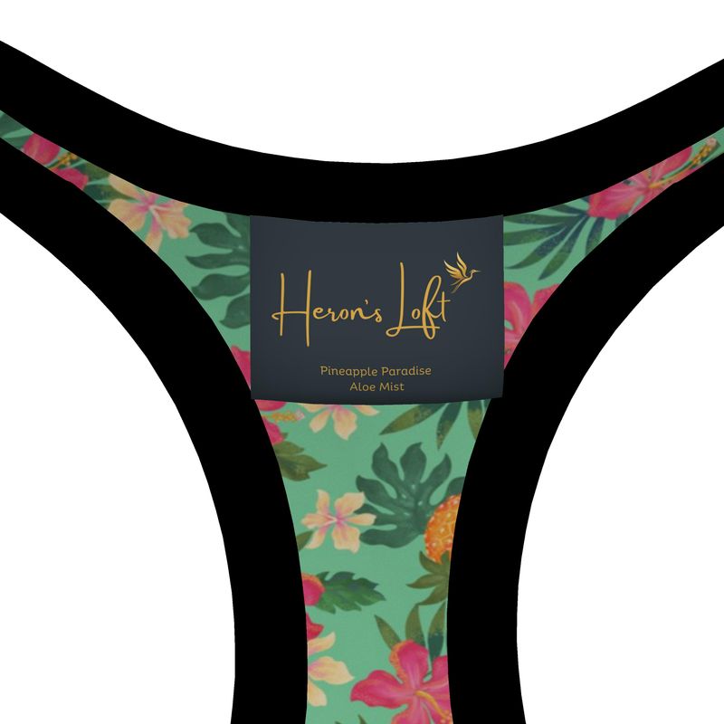 Pineapple Paradise Aloe Mist Women's Low Impact Sports Bra (Black)