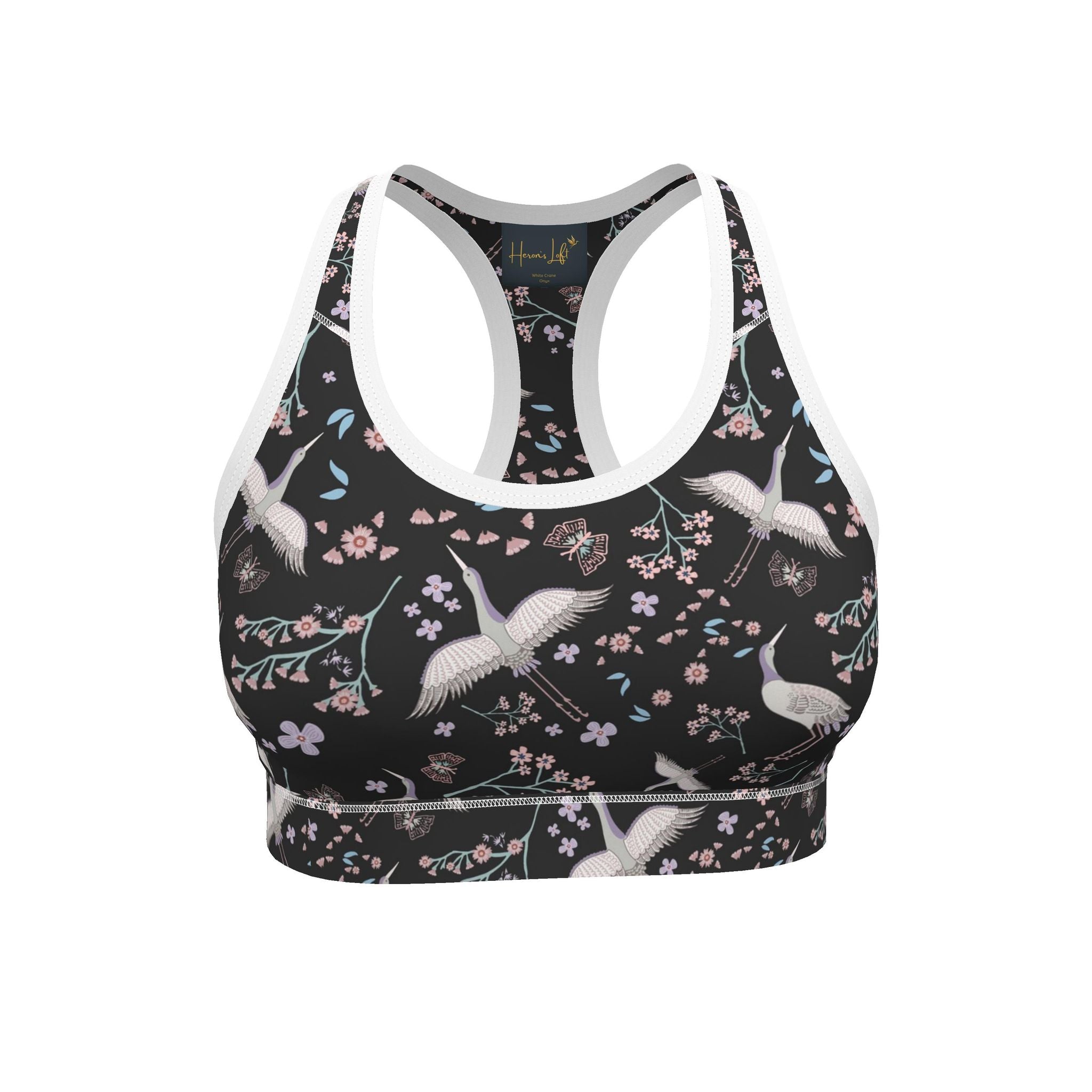 Women's Low Impact Sports Bra — White Crane Onyx