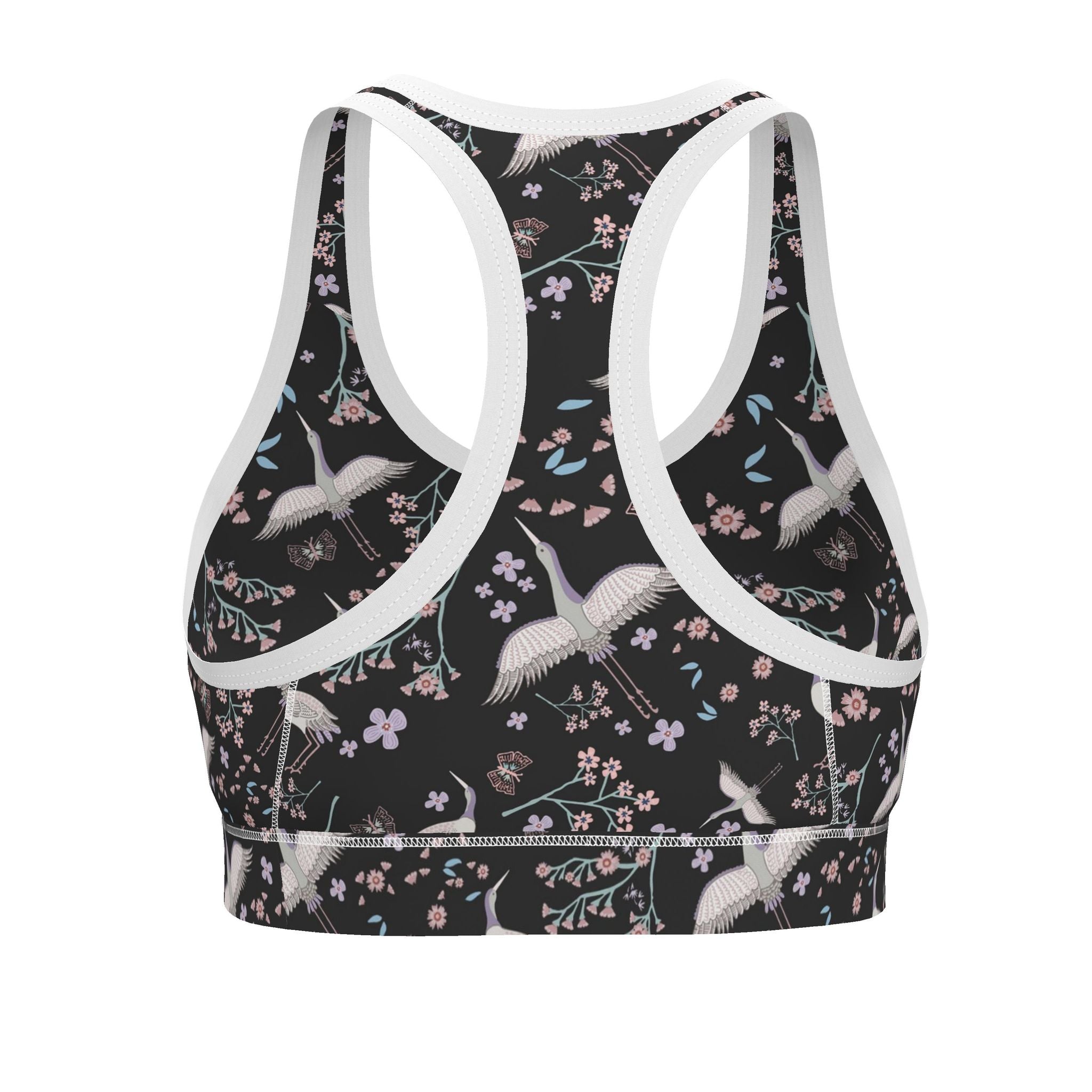 Women's Low Impact Sports Bra — White Crane Onyx