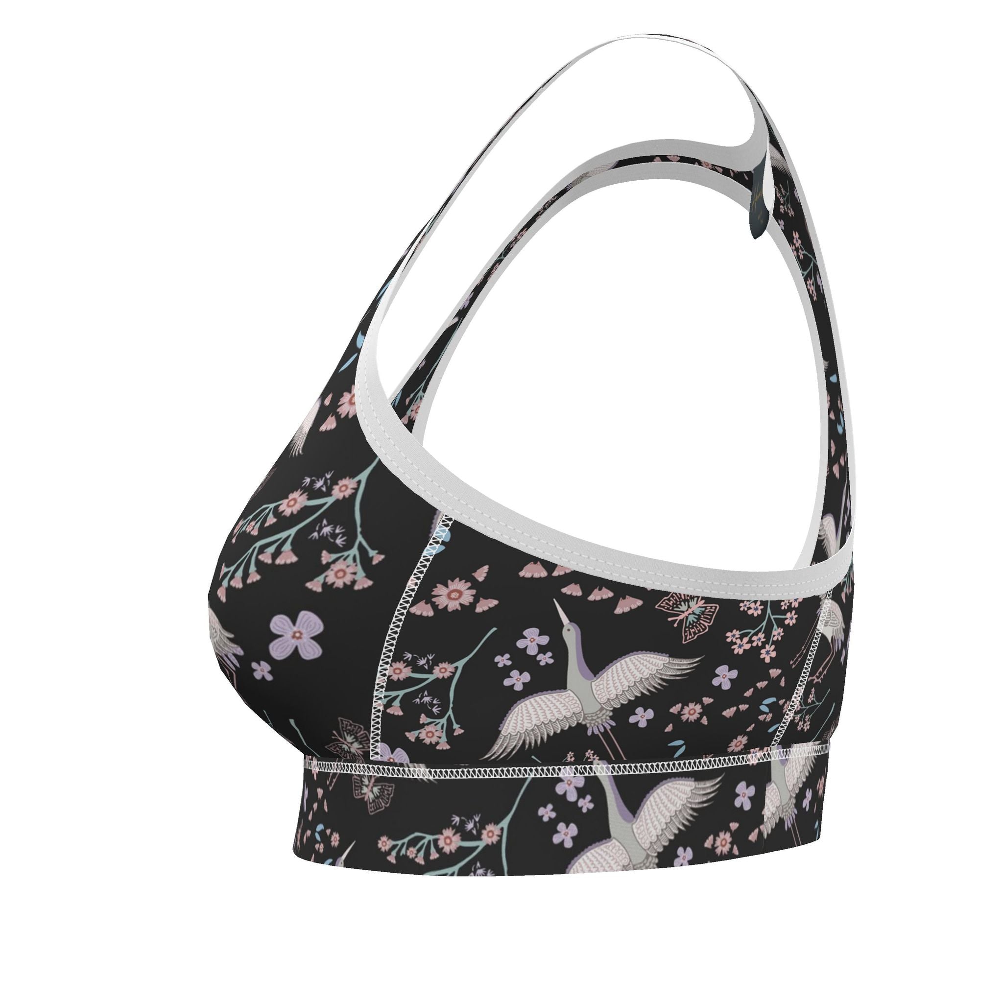 Women's Low Impact Sports Bra — White Crane Onyx