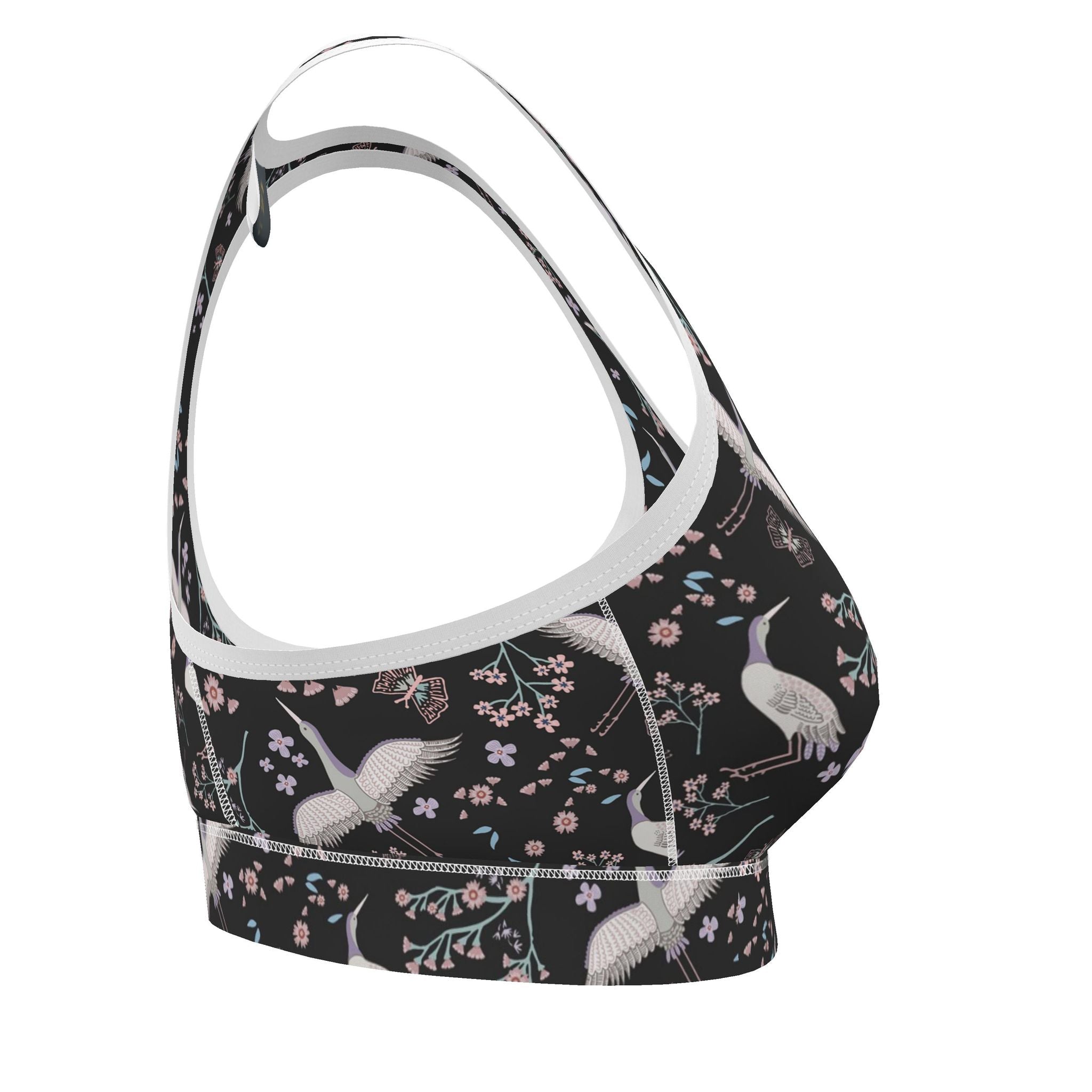 Women's Low Impact Sports Bra — White Crane Onyx