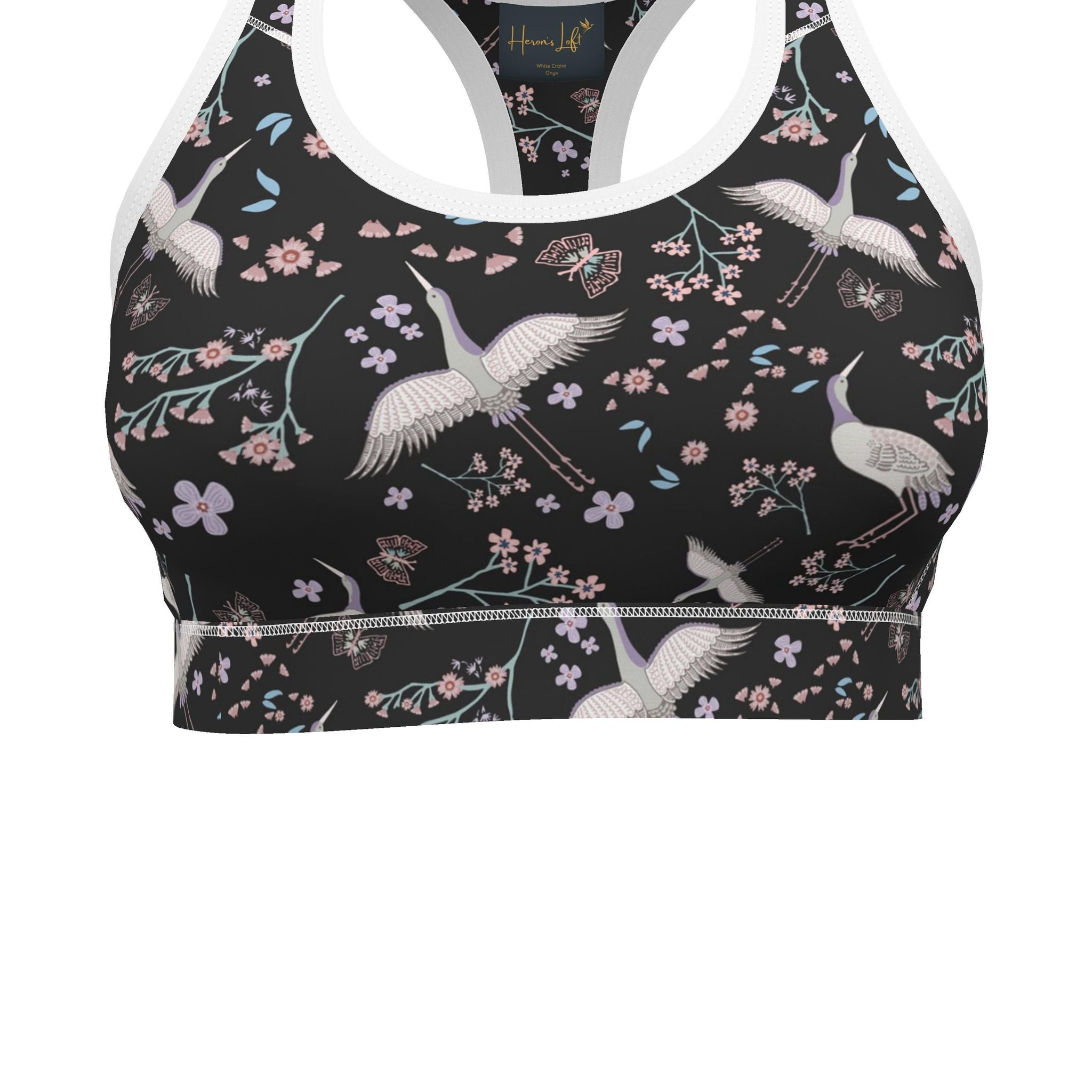 Women's Low Impact Sports Bra — White Crane Onyx