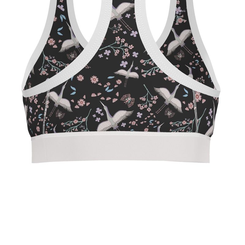 White Crane Onyx Women's Low Impact Sports Bra (White)