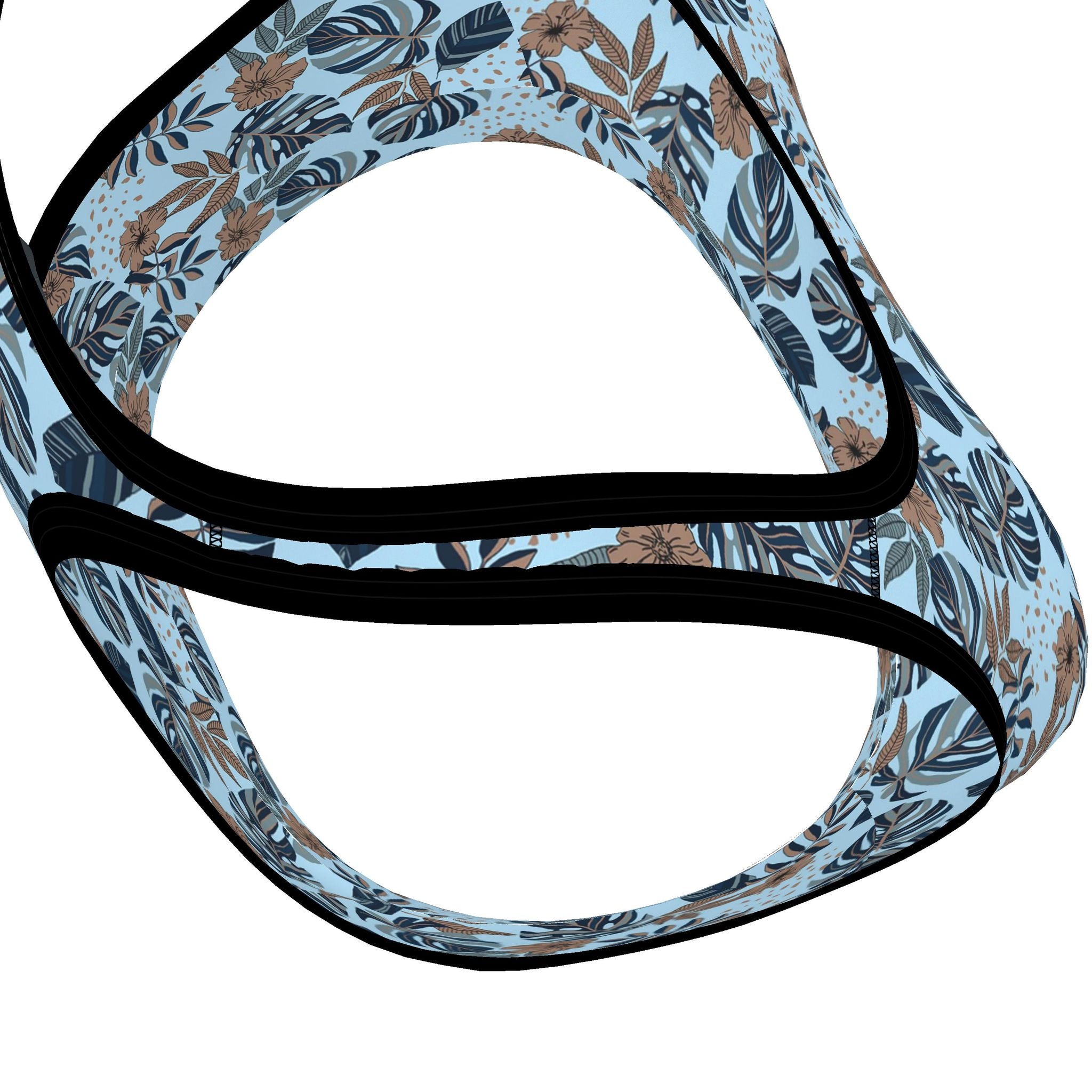 Women's Low Impact Sports Bra — Midnight Monstera Bluehaven