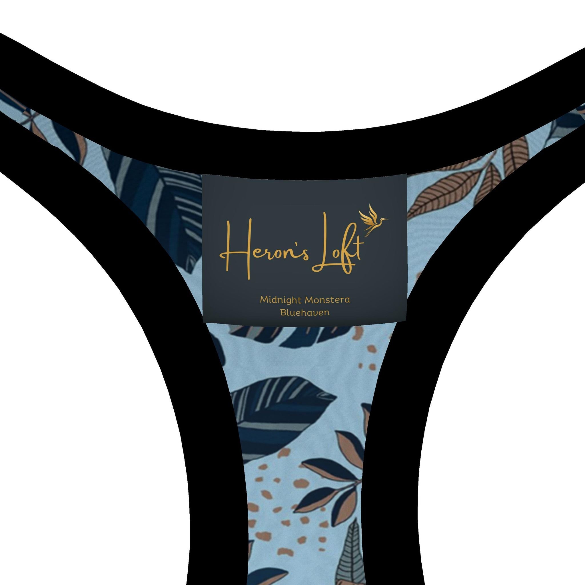 Women's Low Impact Sports Bra — Midnight Monstera Bluehaven