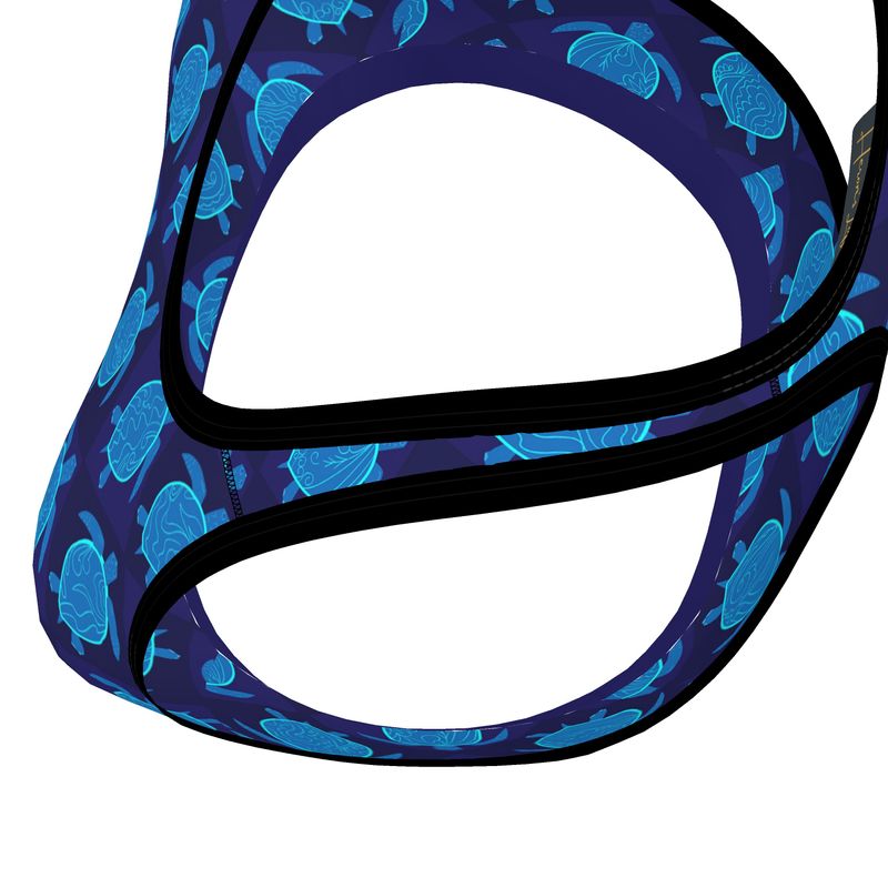Topo Turtles Cobalt Tide Women's Low Impact Sports Bra (Black)