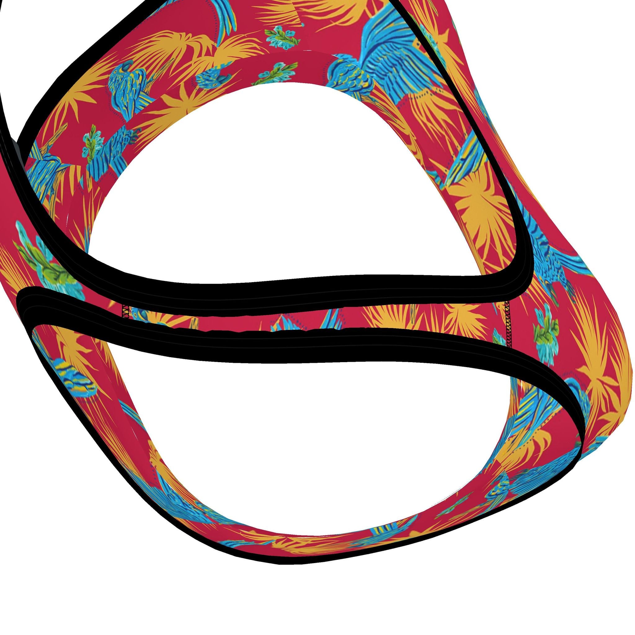 Women's Low Impact Sports Bra — Tropical Macaw Samba Red