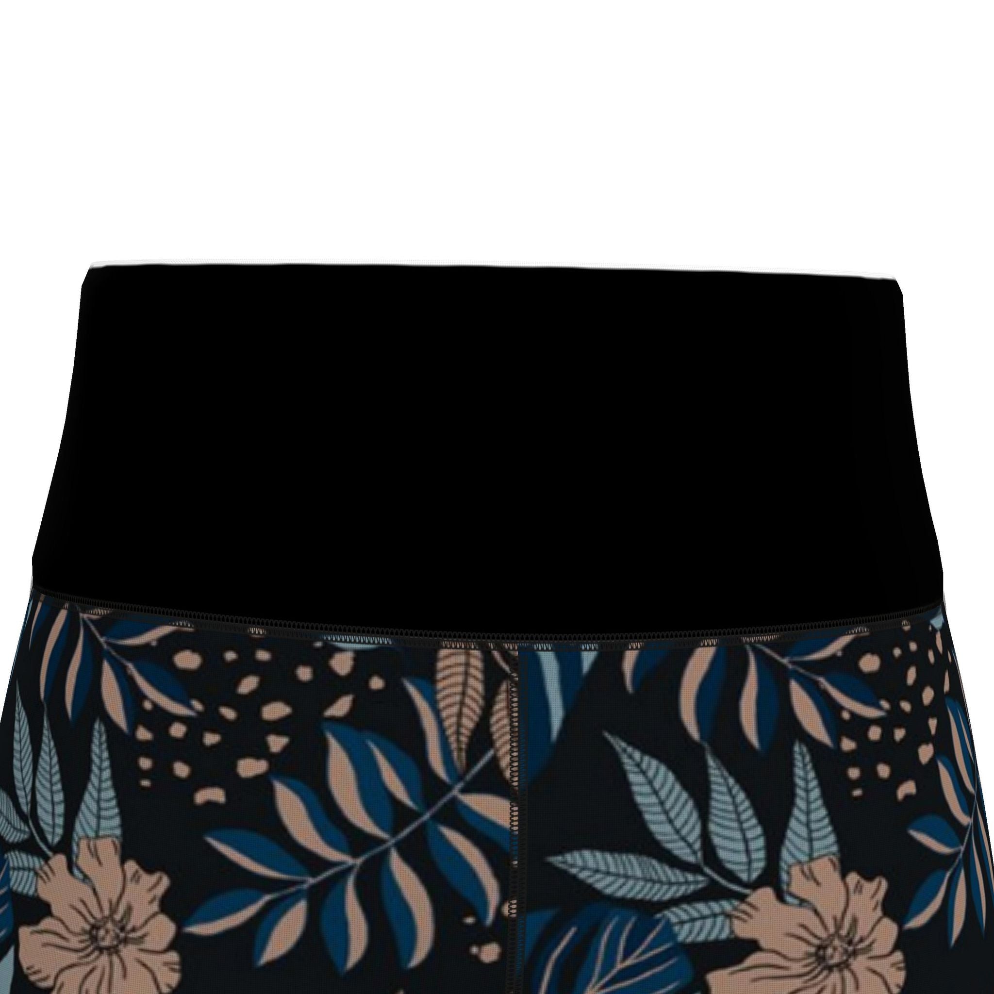 Women’s High-Waist Full-Length Performance Leggings — Midnight Monstera