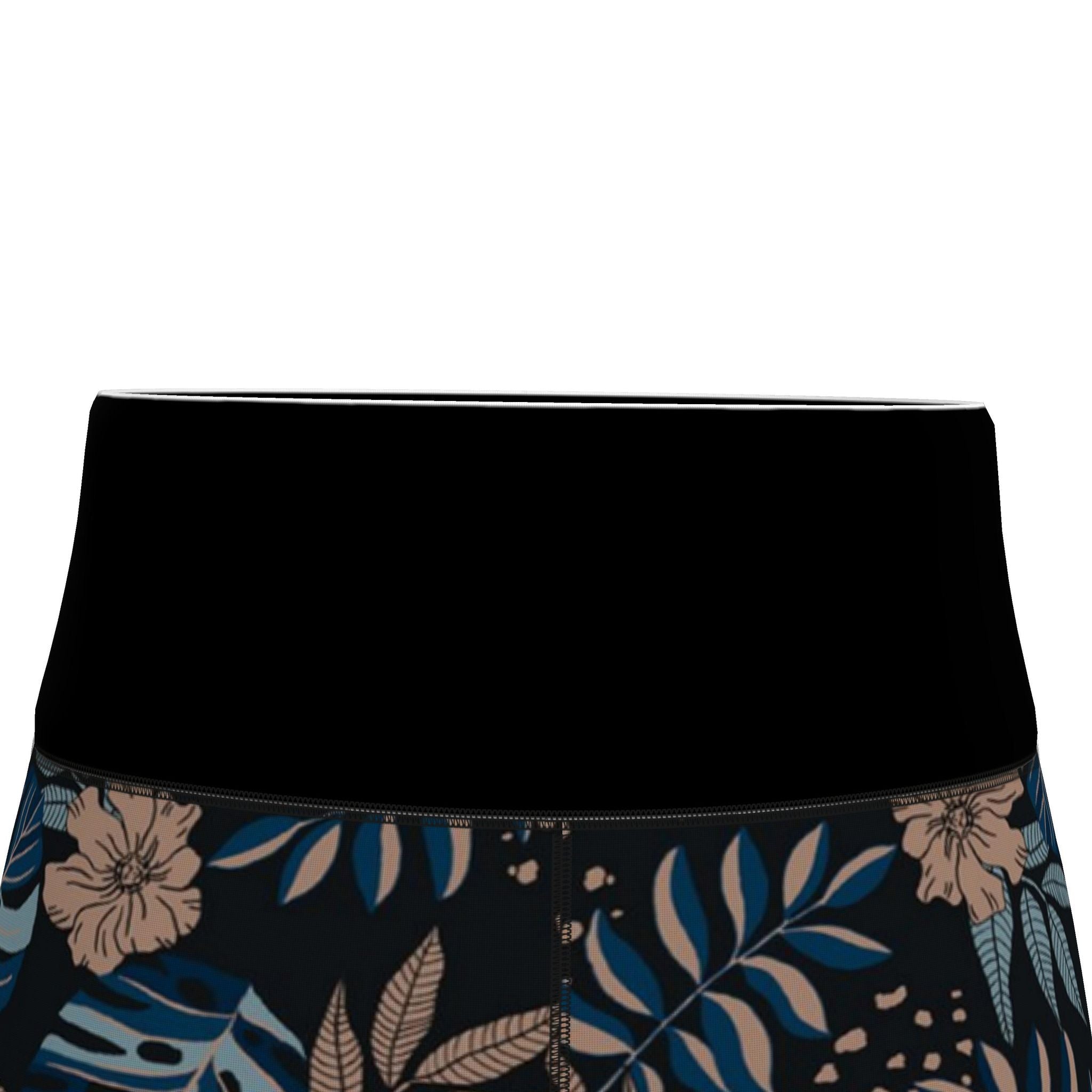 Women’s High-Waist Performance Leggings - Capri — Midnight Monstera