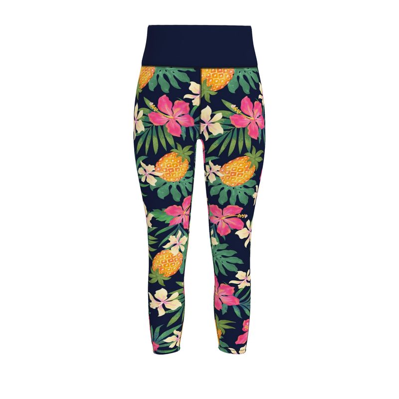 Women’s High-Waist Full-Length Performance Leggings — Pineapple Paradise