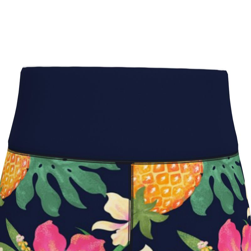Women’s High-Waist Full-Length Performance Leggings — Pineapple Paradise