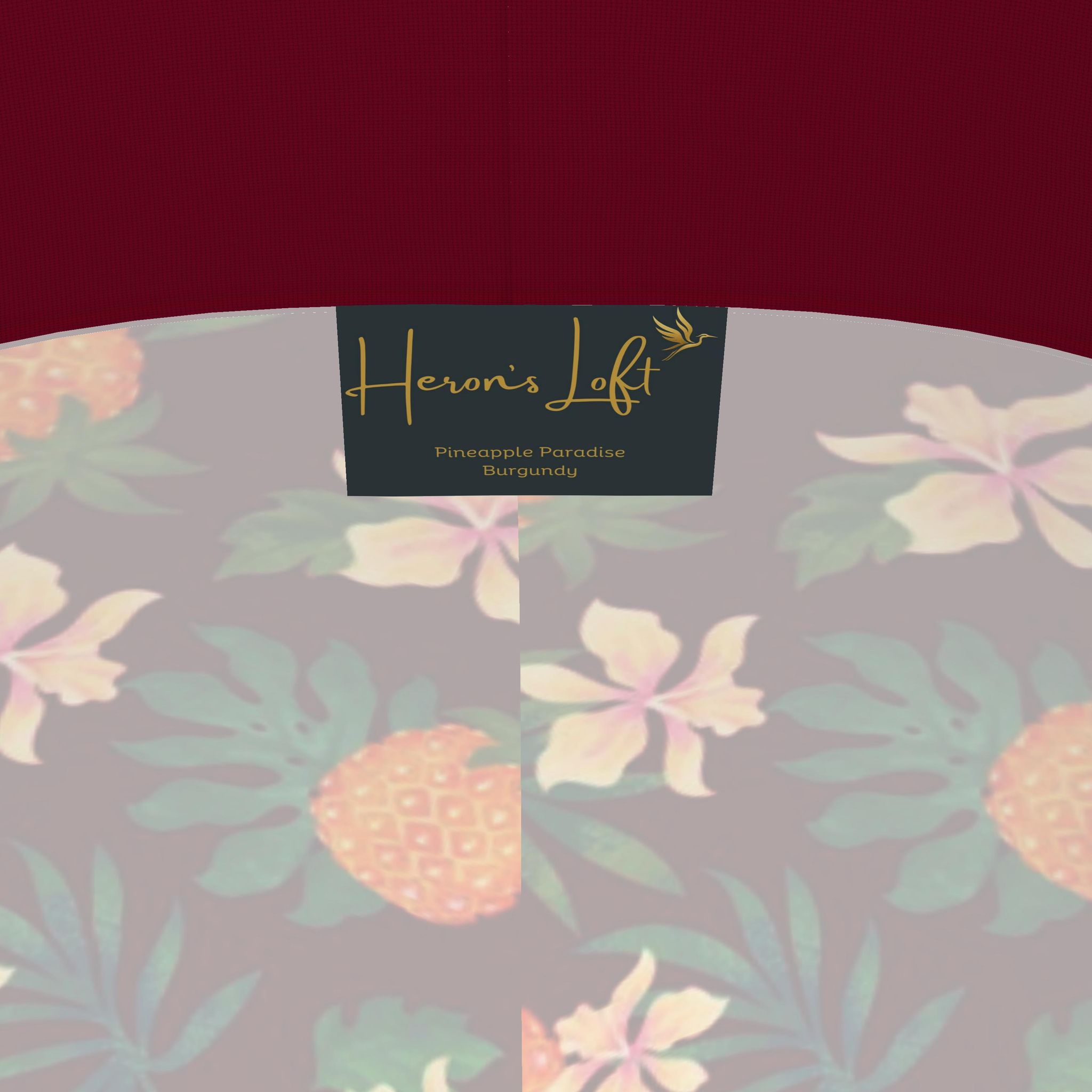 Women's High-Waist Full-Length Performance Leggings — Pineapple Paradise — Burgundy