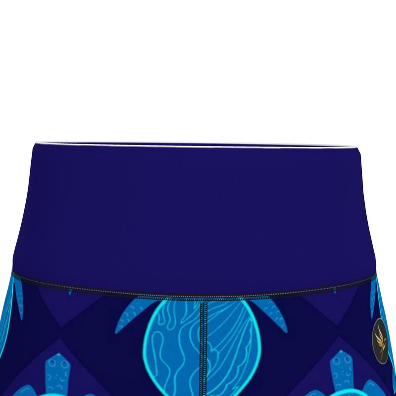 Women’s High-Waist Performance Leggings — Capri — Topo Turtles —