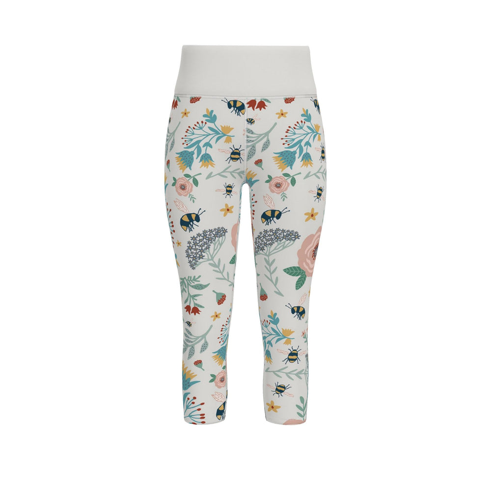 Bee Garden Women’s High-Waist Performance Leggings — Capri