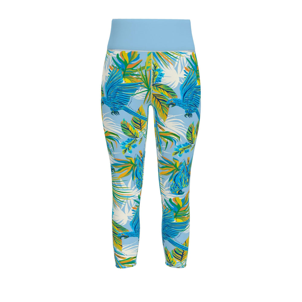 Women's High-Waist Full-Length Performance Leggings — Tropical Macaw