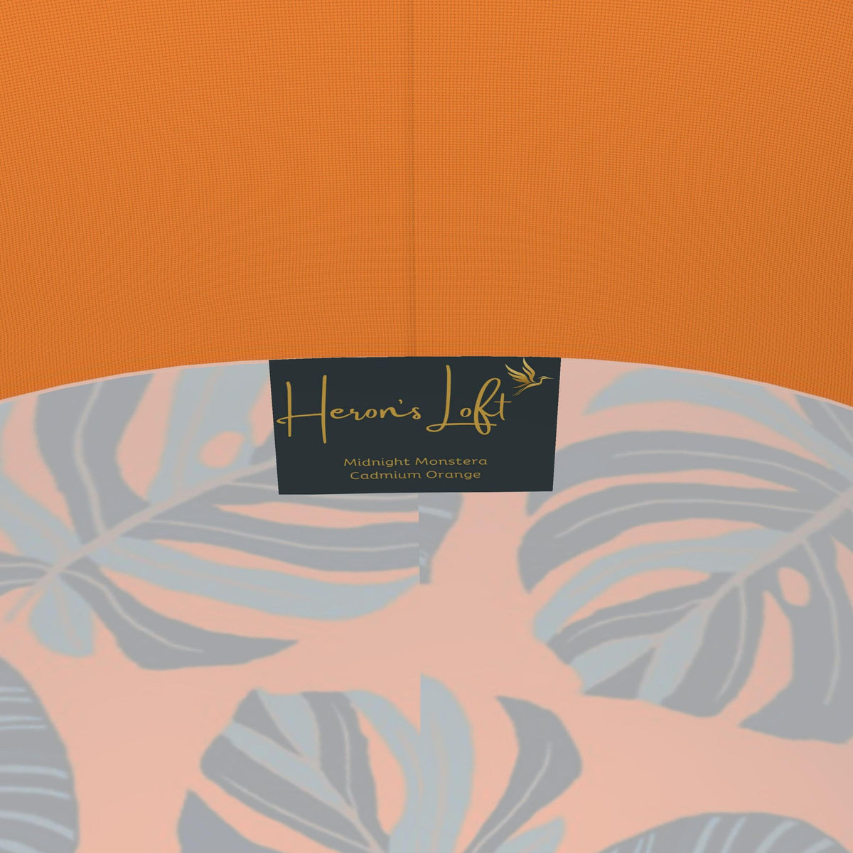 Women's High-Waist Capri Performance Leggings — Midnight Monstera Cadmium Orange