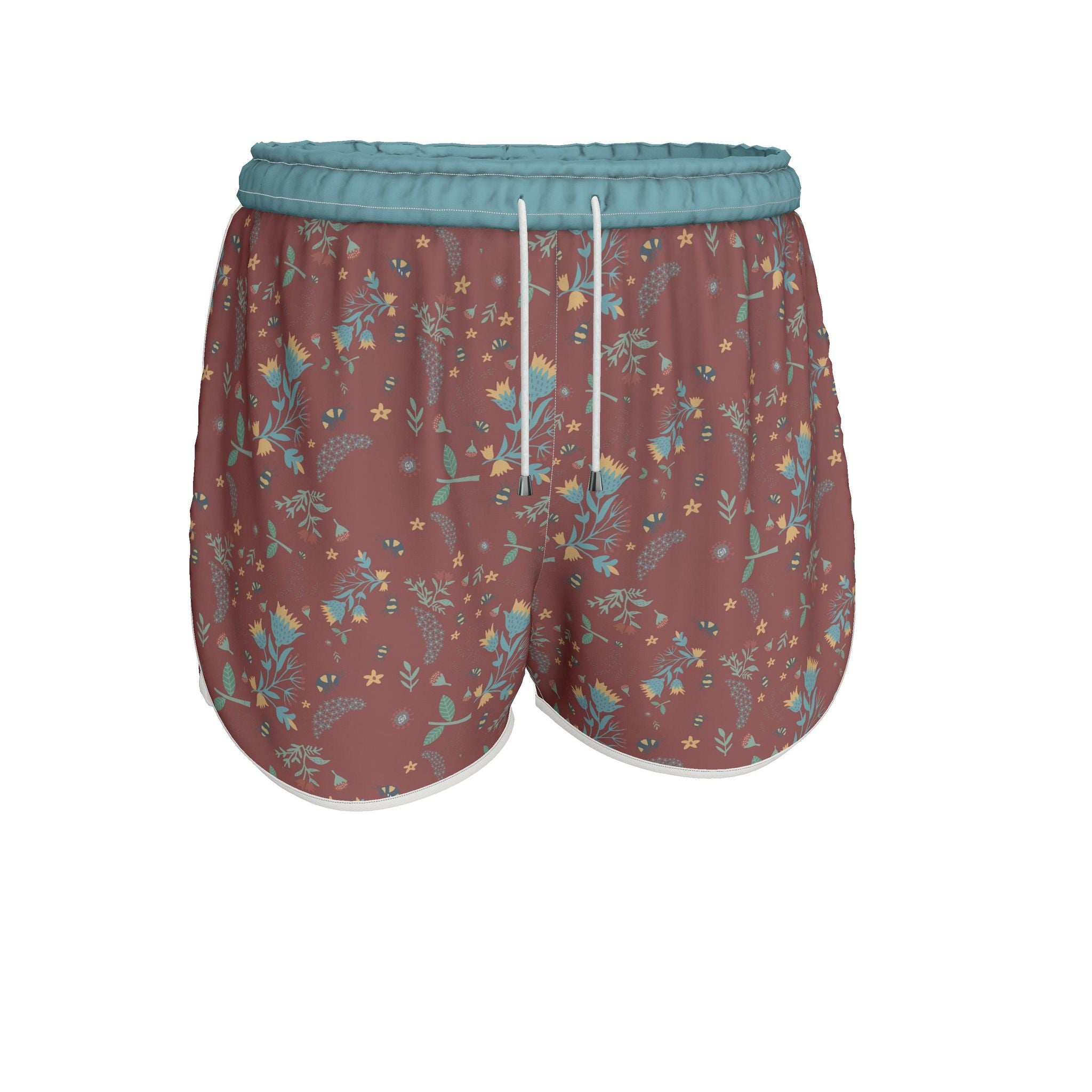 Women's Athletic Shorts — Bee Garden Rustic Bloom
