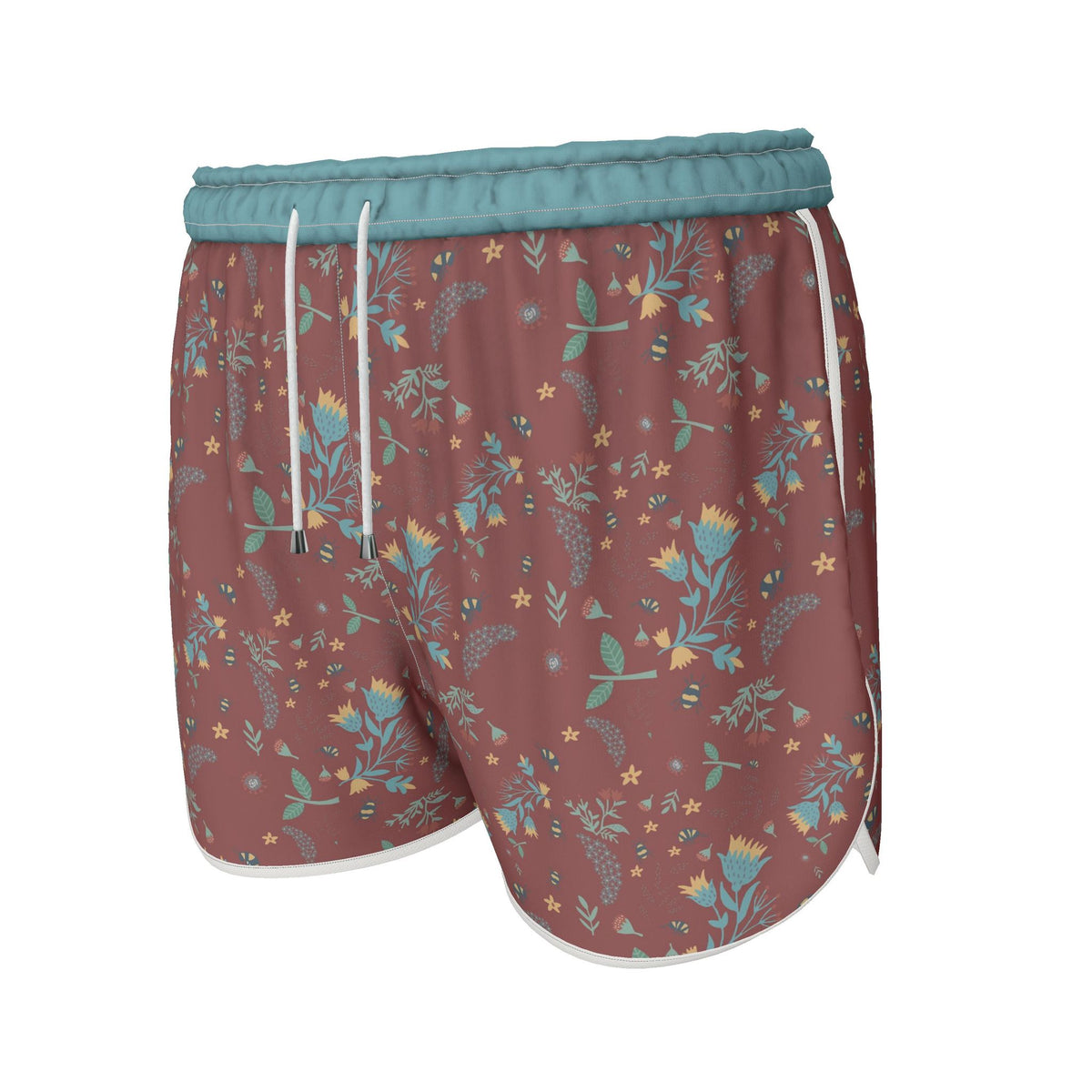 Women's Athletic Shorts — Bee Garden Rustic Bloom