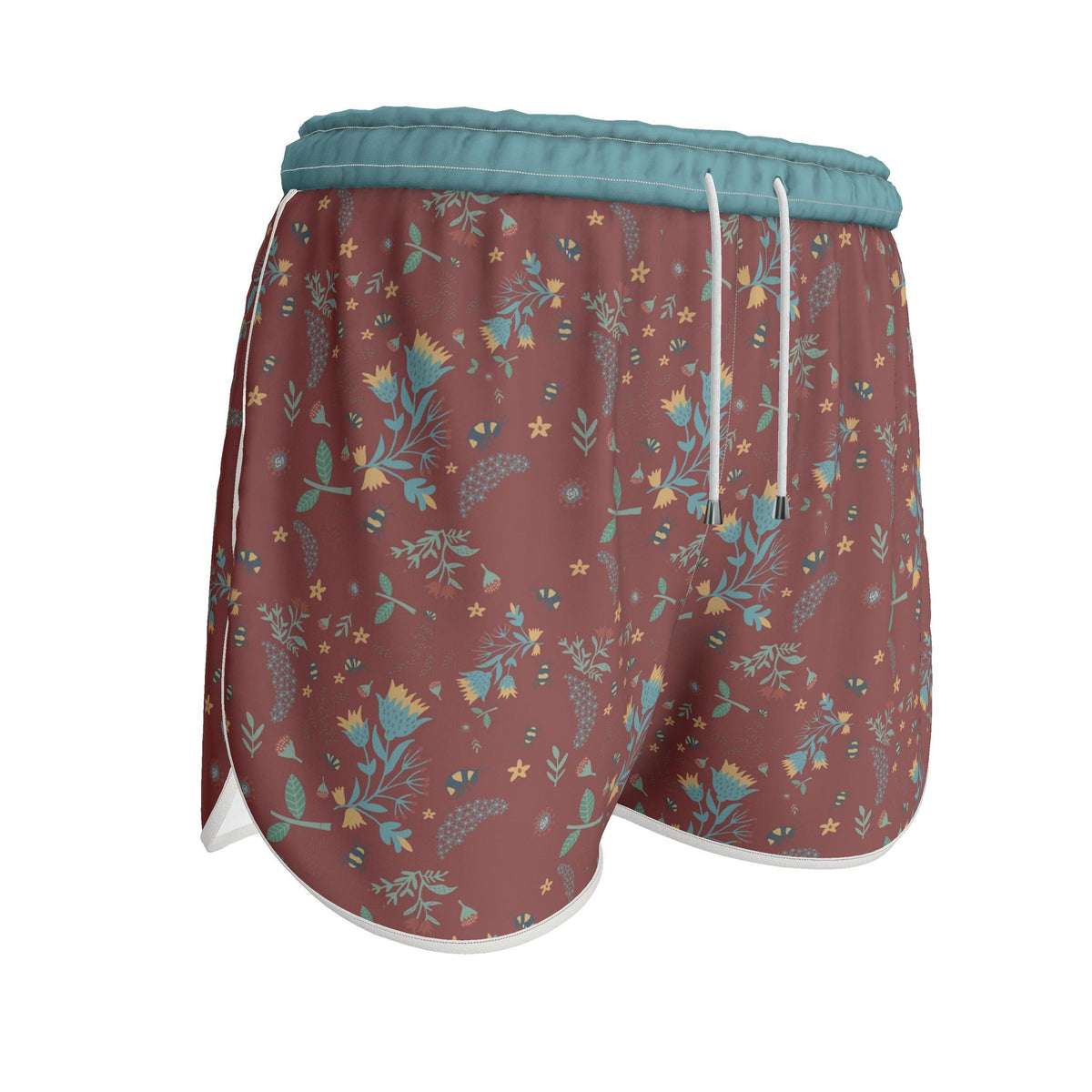 Women's Athletic Shorts — Bee Garden Rustic Bloom