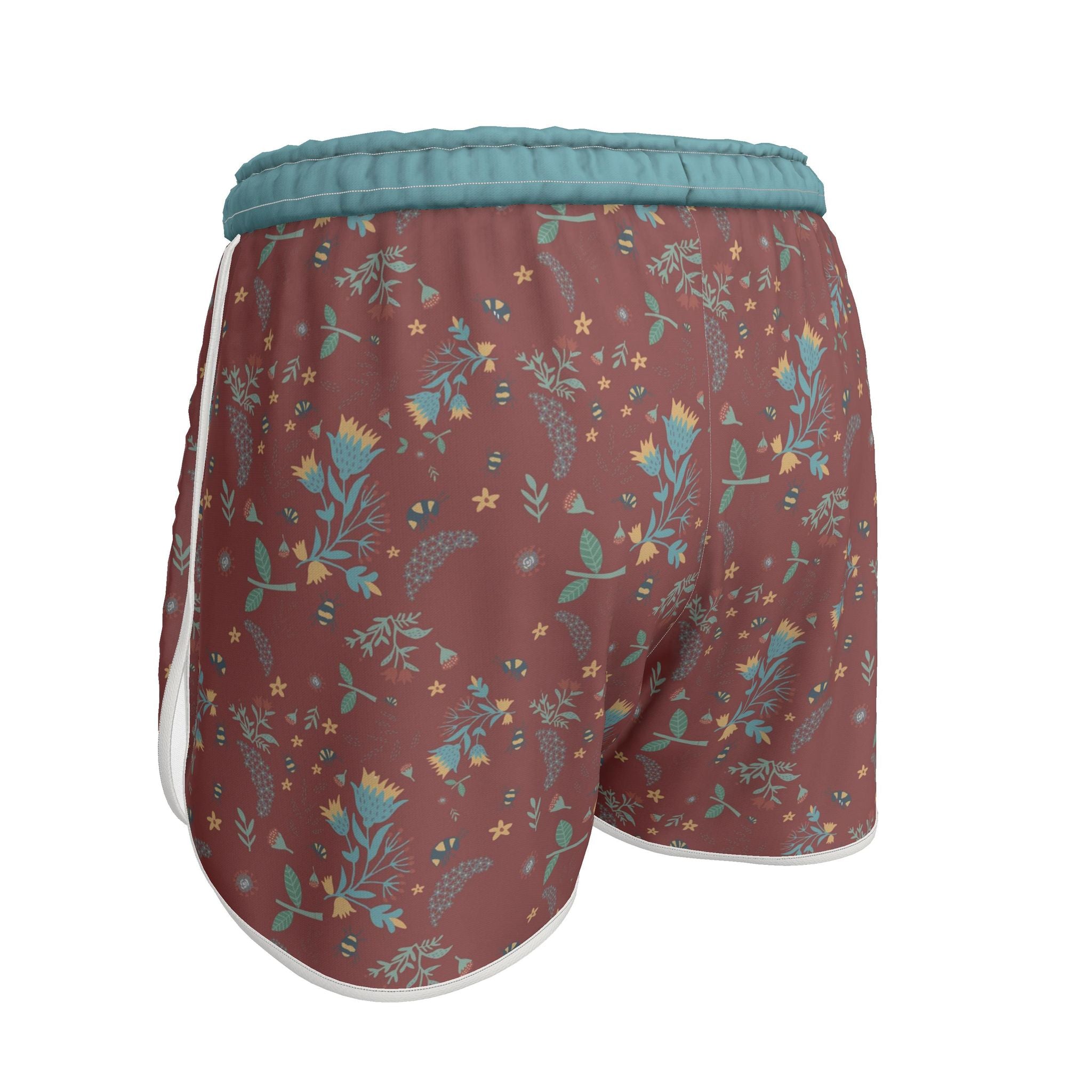 Women's Athletic Shorts — Bee Garden Rustic Bloom