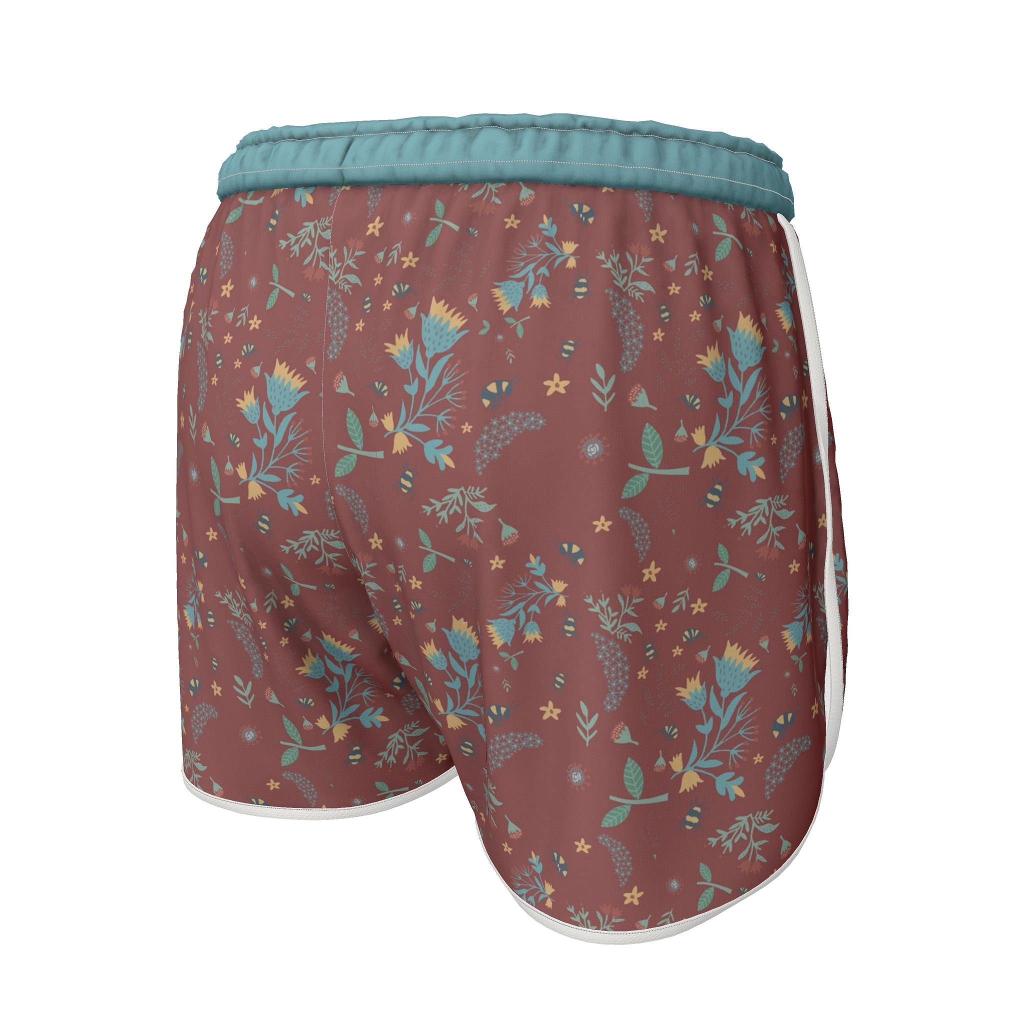 Women's Athletic Shorts — Bee Garden Rustic Bloom