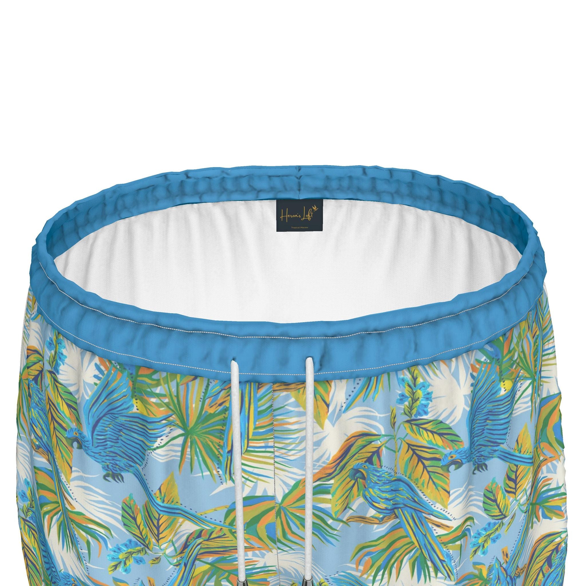 Women's Athletic Shorts — White Trim — Tropical Macaw