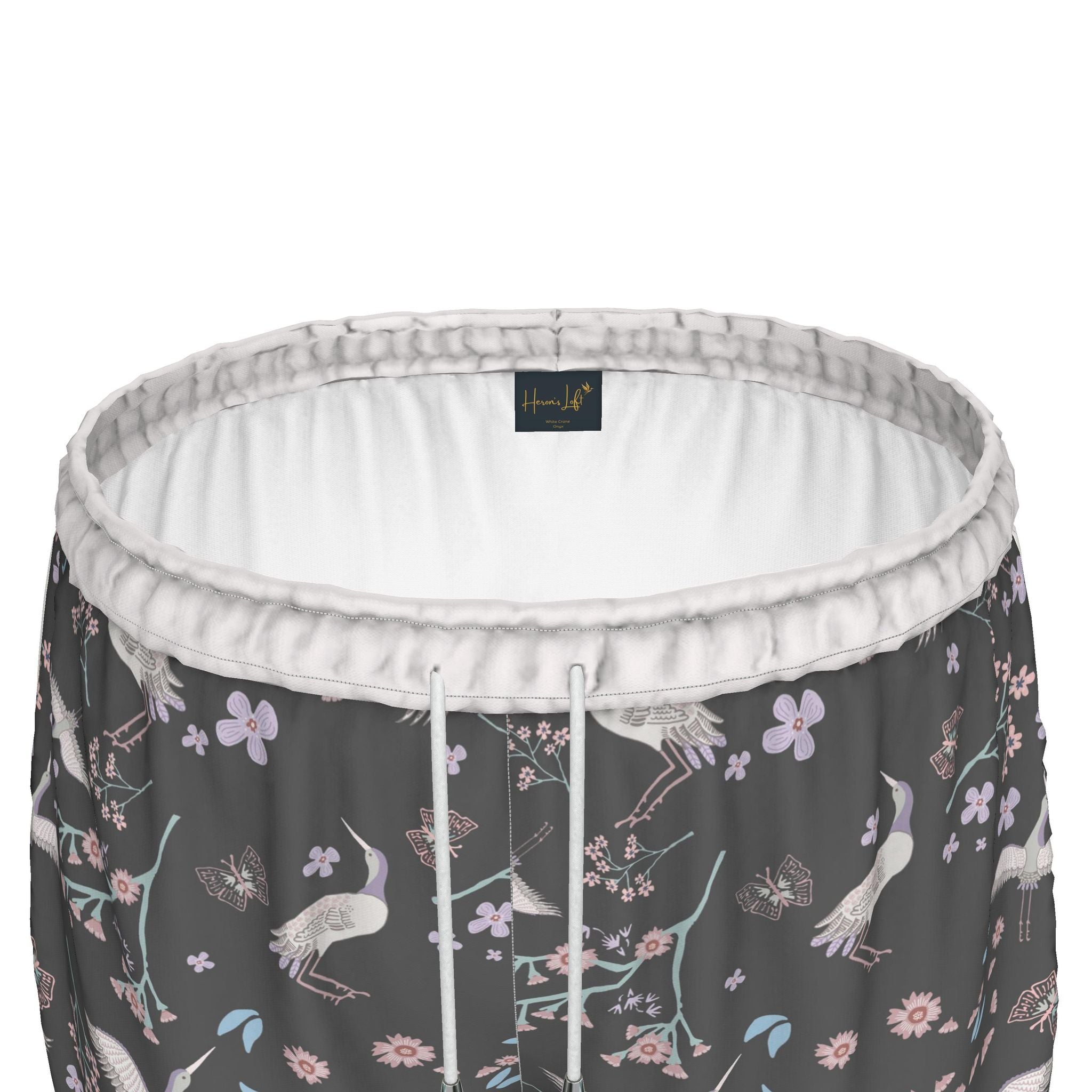 Women's Athletic Shorts — White Trim — White Crane Onyx