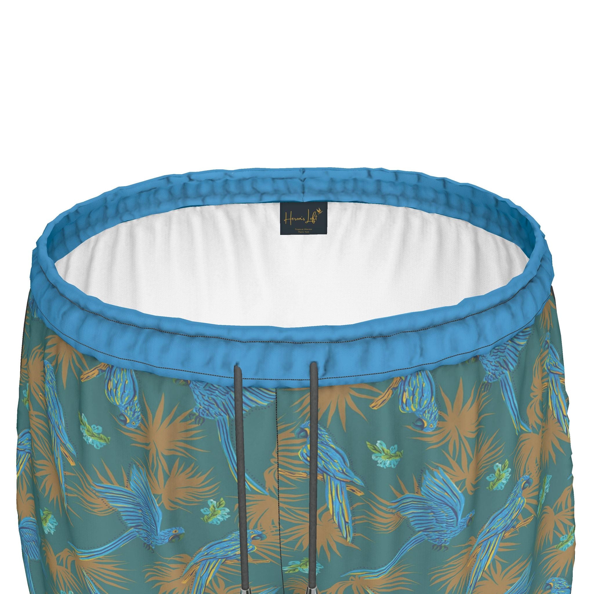 Women's Athletic Shorts — Black Trim — Tropical Macaw Palm Teal