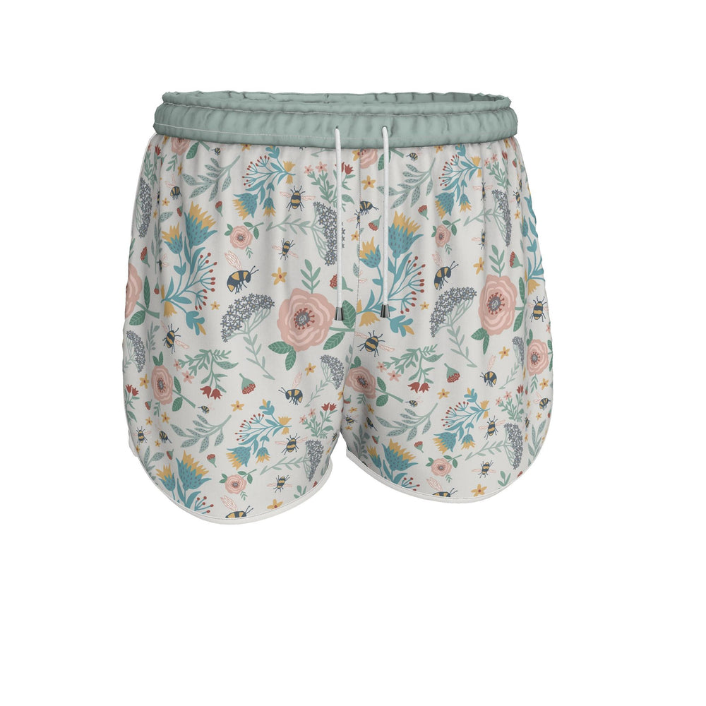 Women's Athletic Shorts — White Trim — Bee Garden