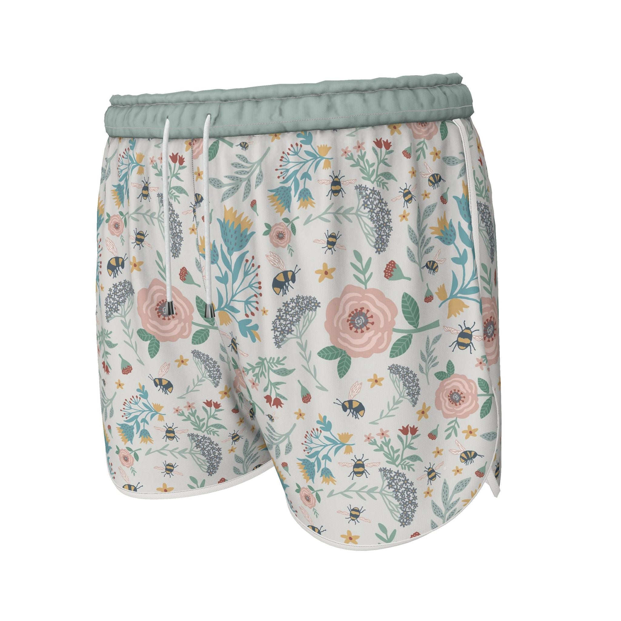 Women's Athletic Shorts — White Trim — Bee Garden