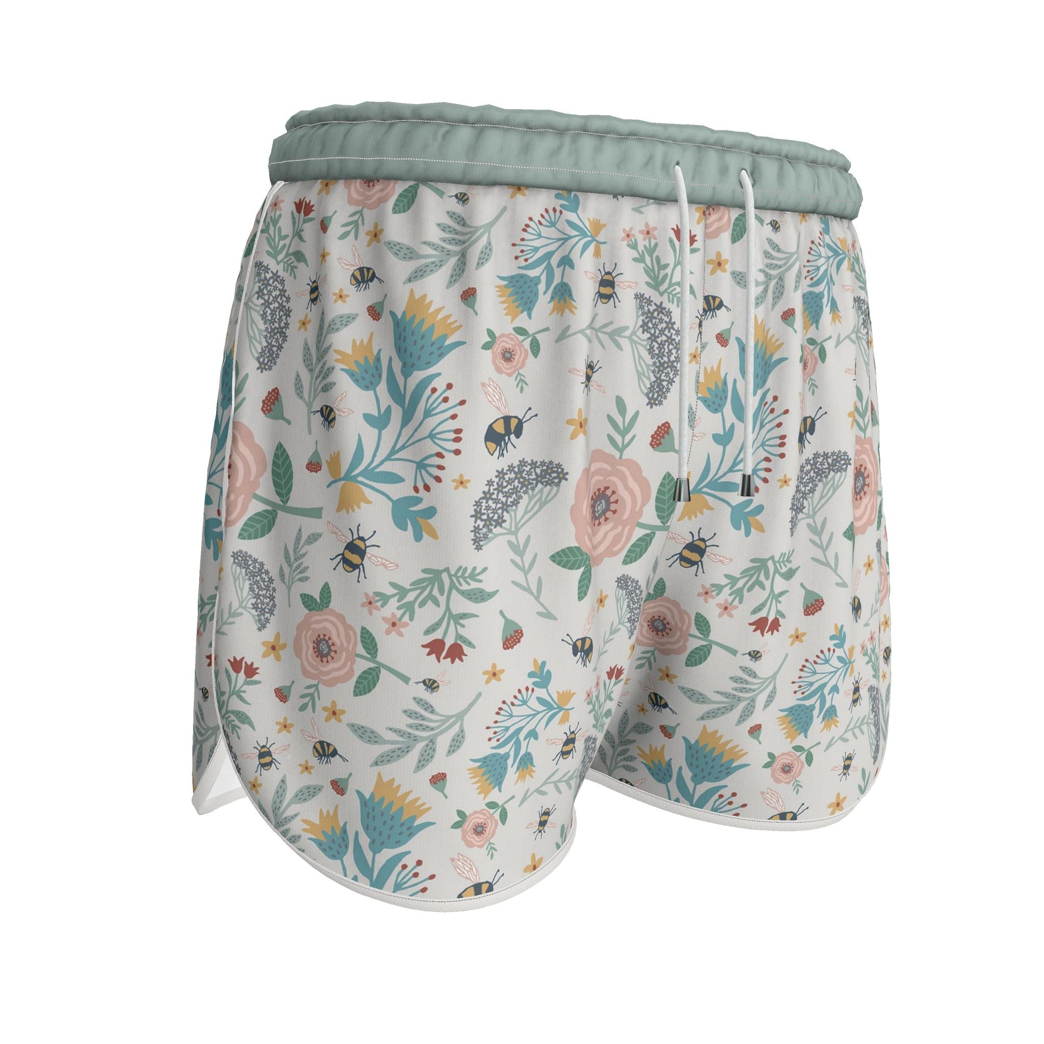 Women's Athletic Shorts — White Trim — Bee Garden