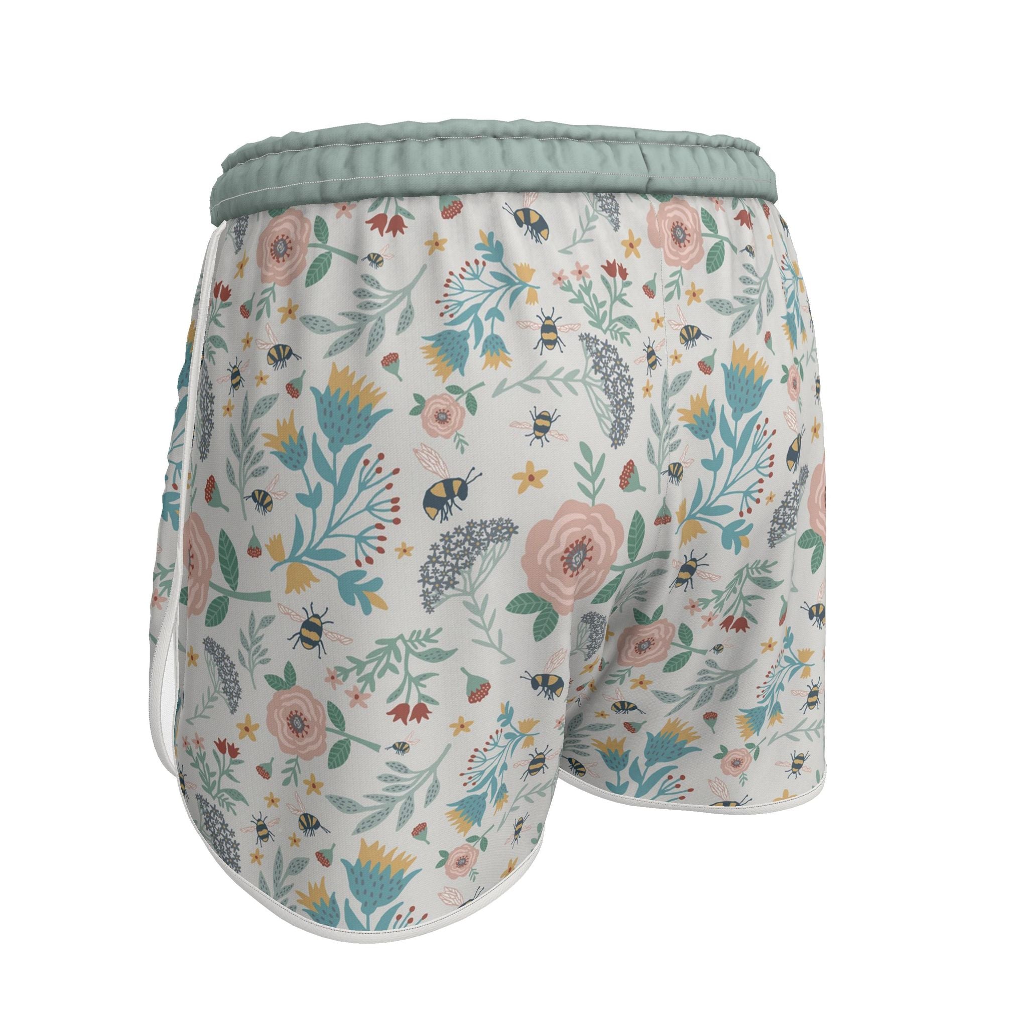 Women's Athletic Shorts — White Trim — Bee Garden